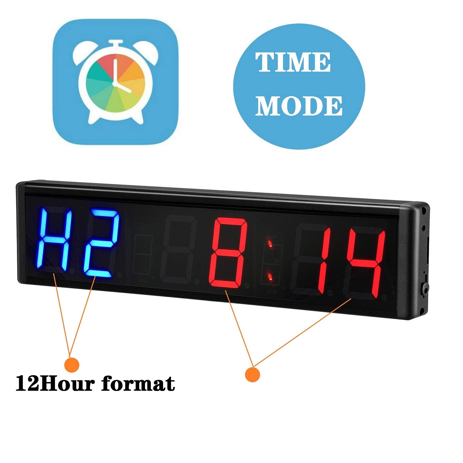 3 Inch Gym Timer - Digital Countdown & Count Up Clock with Remote for Fitness, Home, Tabata, Boxing (Blue/Red) | Perfect for Workouts, HIIT, MMA & Sports Training