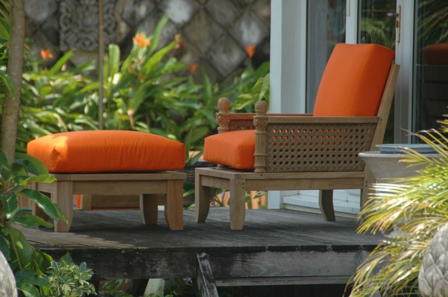 Anderson Teak Luxe 2-Piece Modular Outdoor Patio Set - Waterproof & Durable Teak Wood Furniture for Garden, Poolside, or Backyard Relaxation