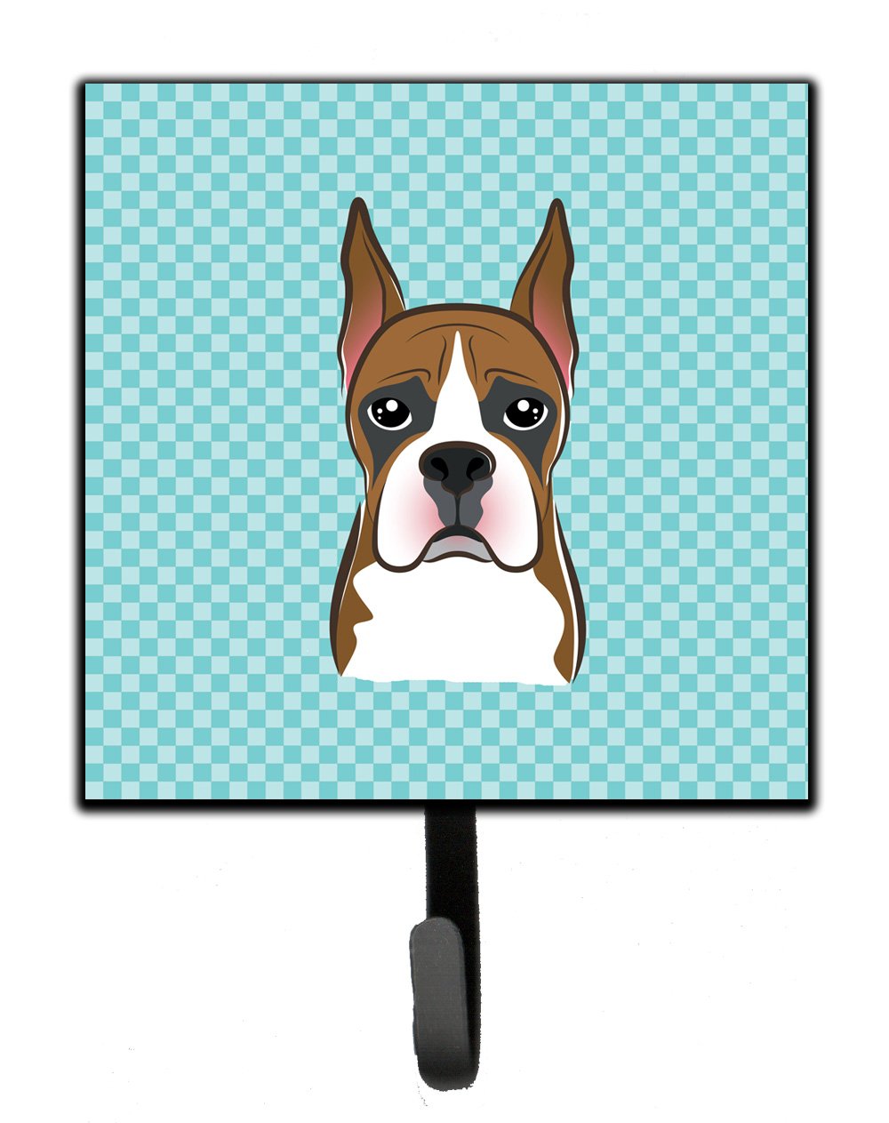 Checkerboard Blue Boxer Leash & Key Holder - Small Multicolor Dog Accessory for Walks, Home Decor & Pet Gifts | Caroline's Treasures BB1161SH4