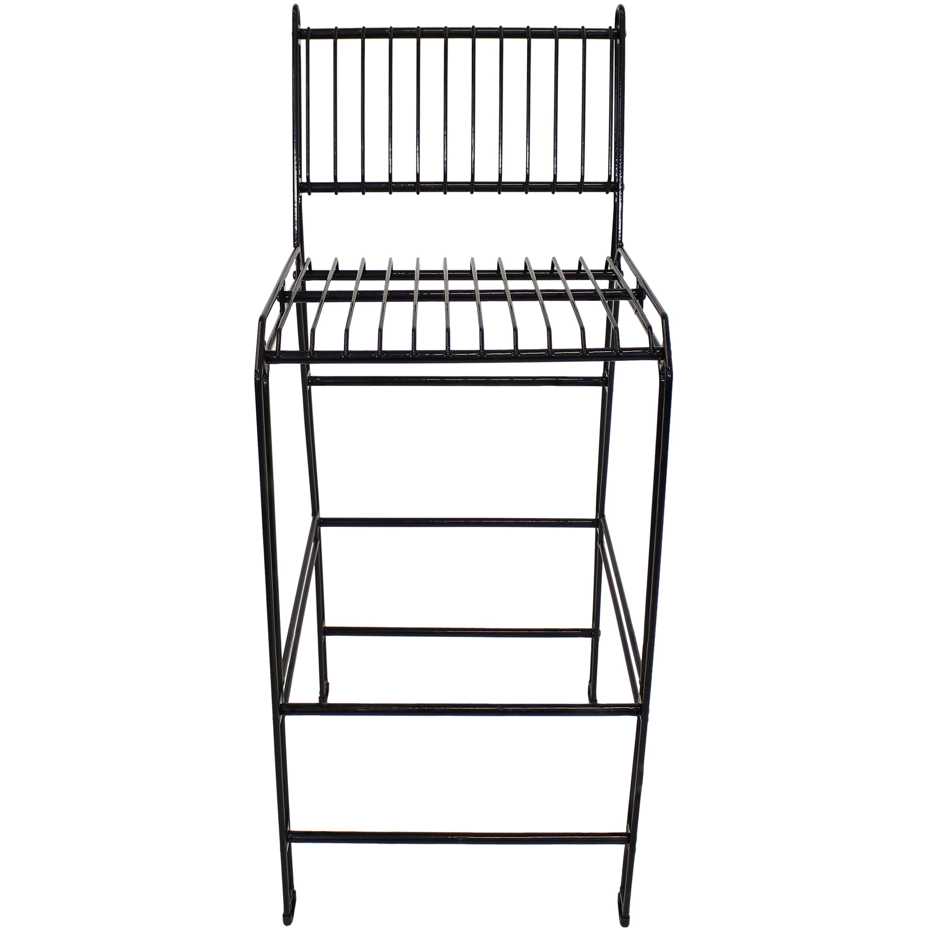 Modern Black Metal Wire Bar Stool for Outdoor & Indoor Use - Patio, Poolside, Garden, or Kitchen Counter Height Seating