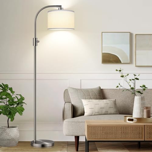 Brushed Nickel-White Shade