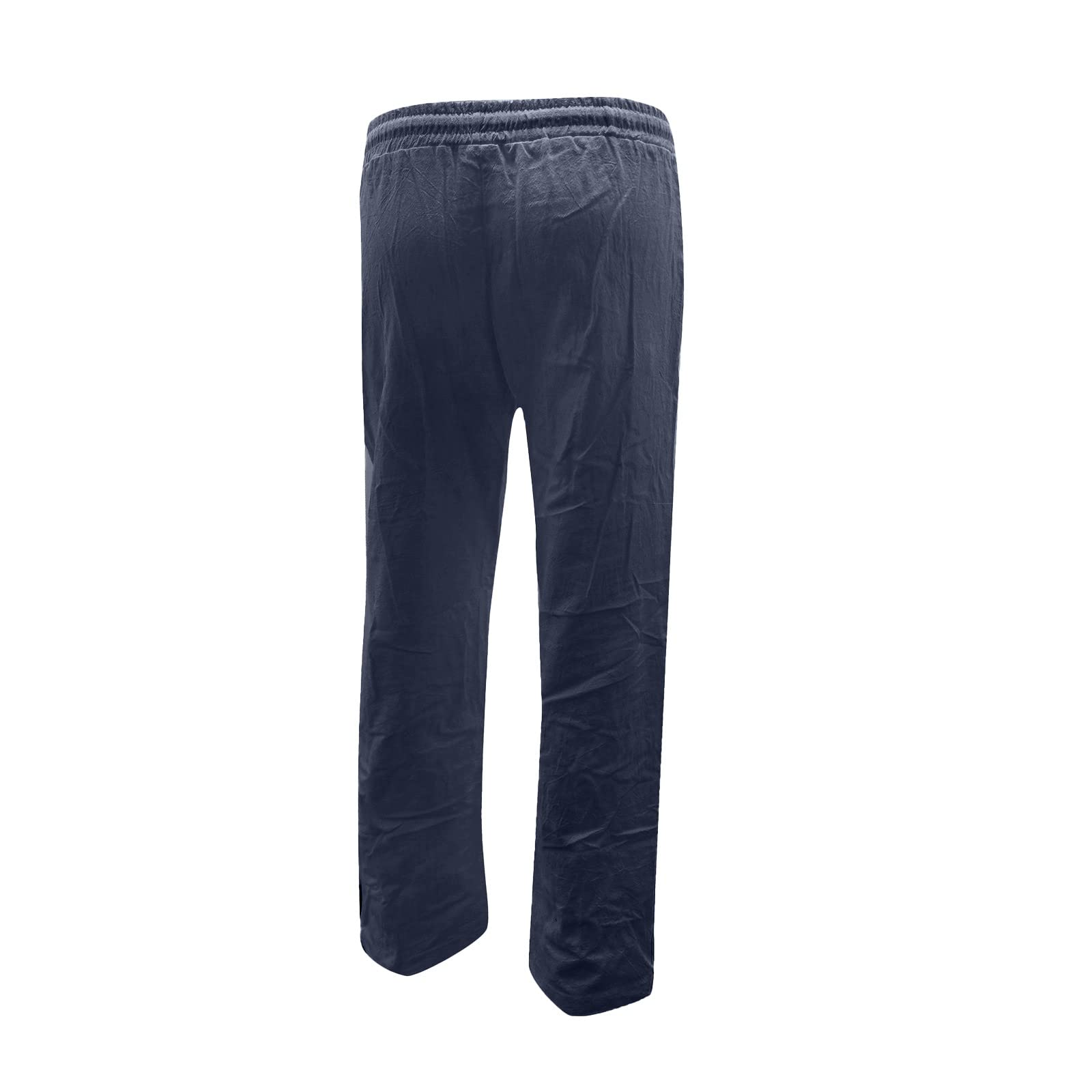 Women's Summer Casual Palazzo Pants - Capri Length Straight Leg Regular Fit Navy Blue Cotton Polyester Blend - Size S - Perfect for Beach, Vacation & Lounge Wear
