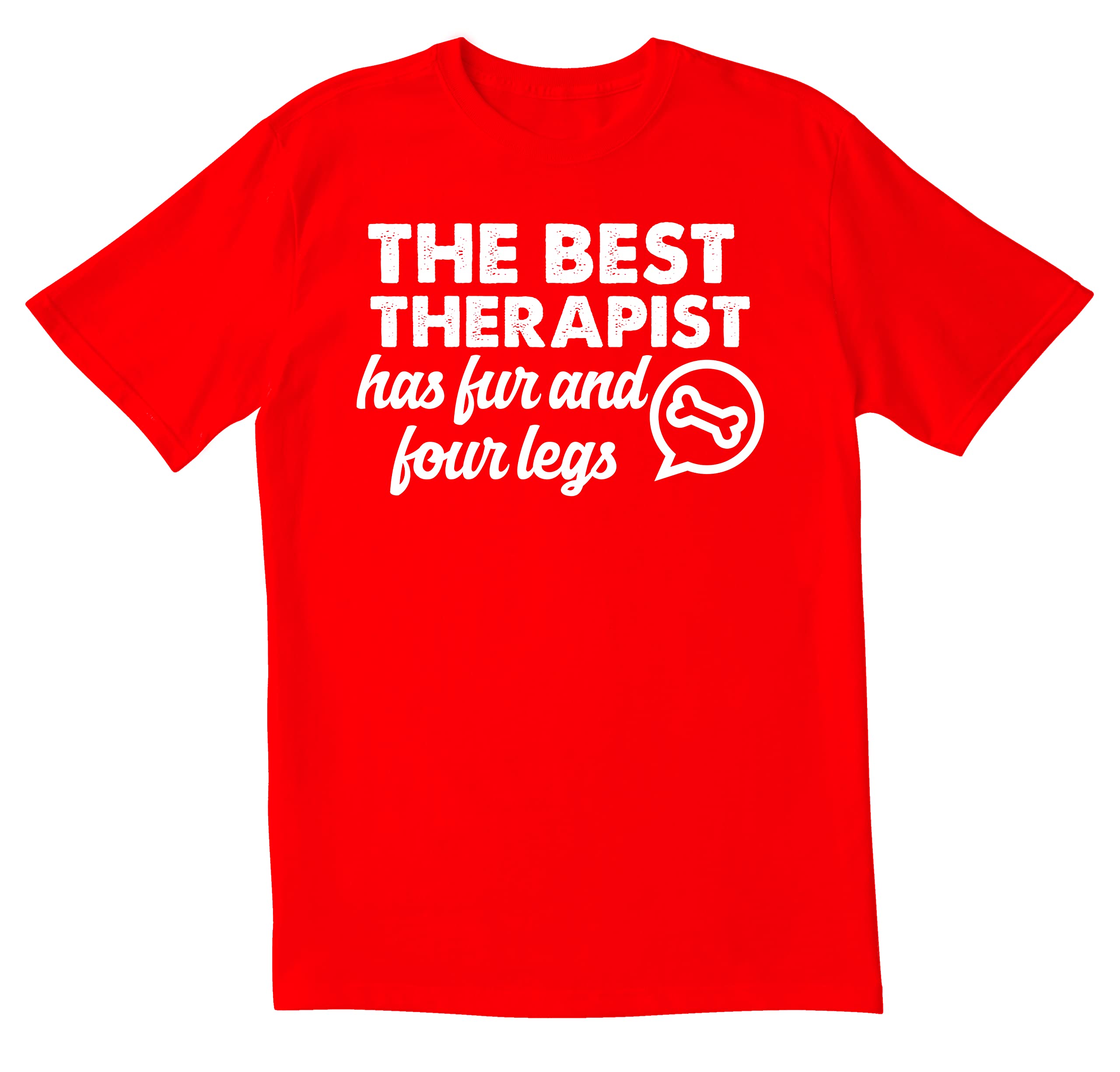 Funny Sarcastic Men's T-Shirt - Best Therapist Has Fur & Four Legs | Novelty Graphic Tee for Dog Lovers & Pet Owners | Perfect Gift for Animal Lovers, Vet Techs & Dog Walkers