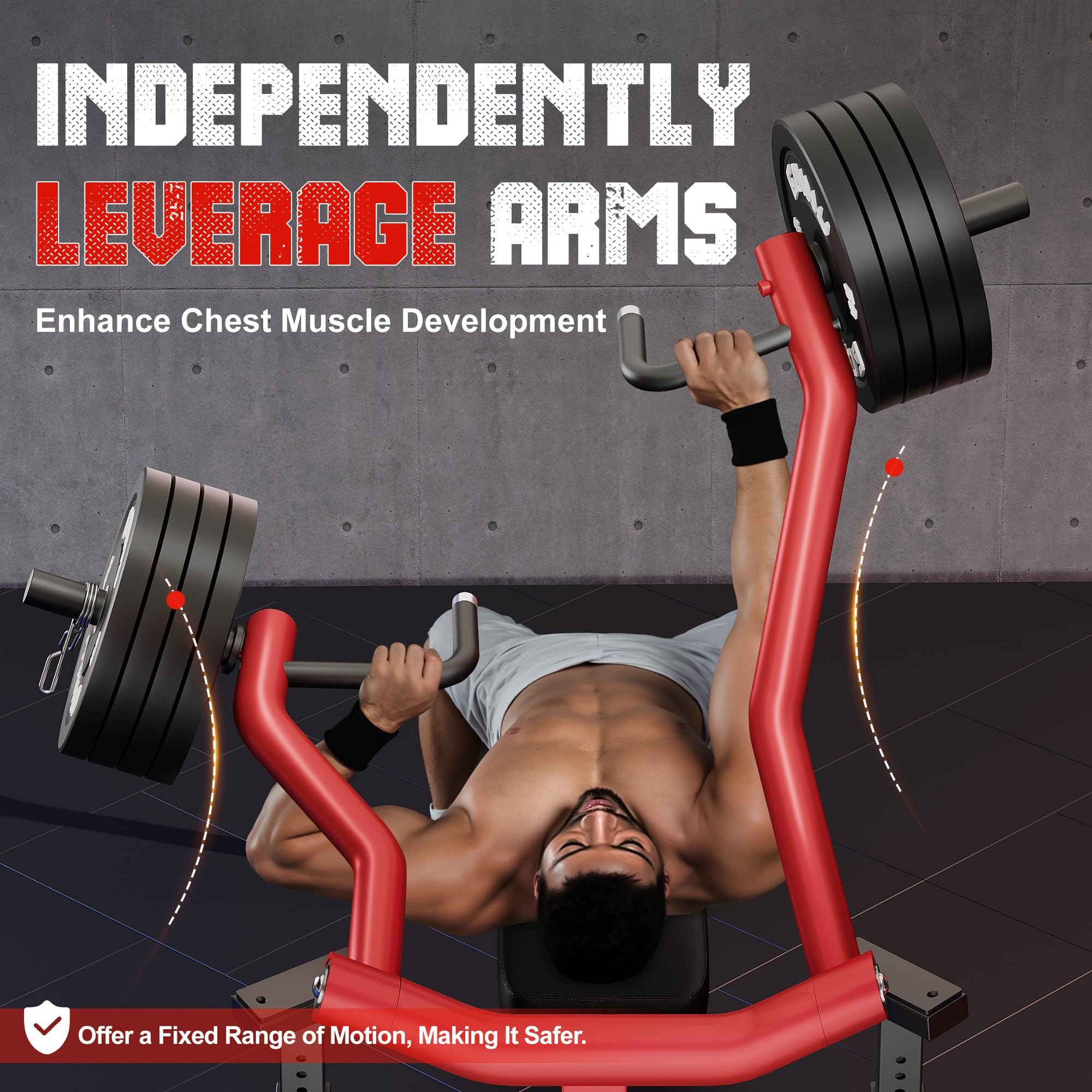 Adjustable Flat Incline Chest Press Machine with Independent Converging Arms - Home Gym Equipment for Chest & Ab Workouts | Perfect for Strength Training & Muscle Building at Home