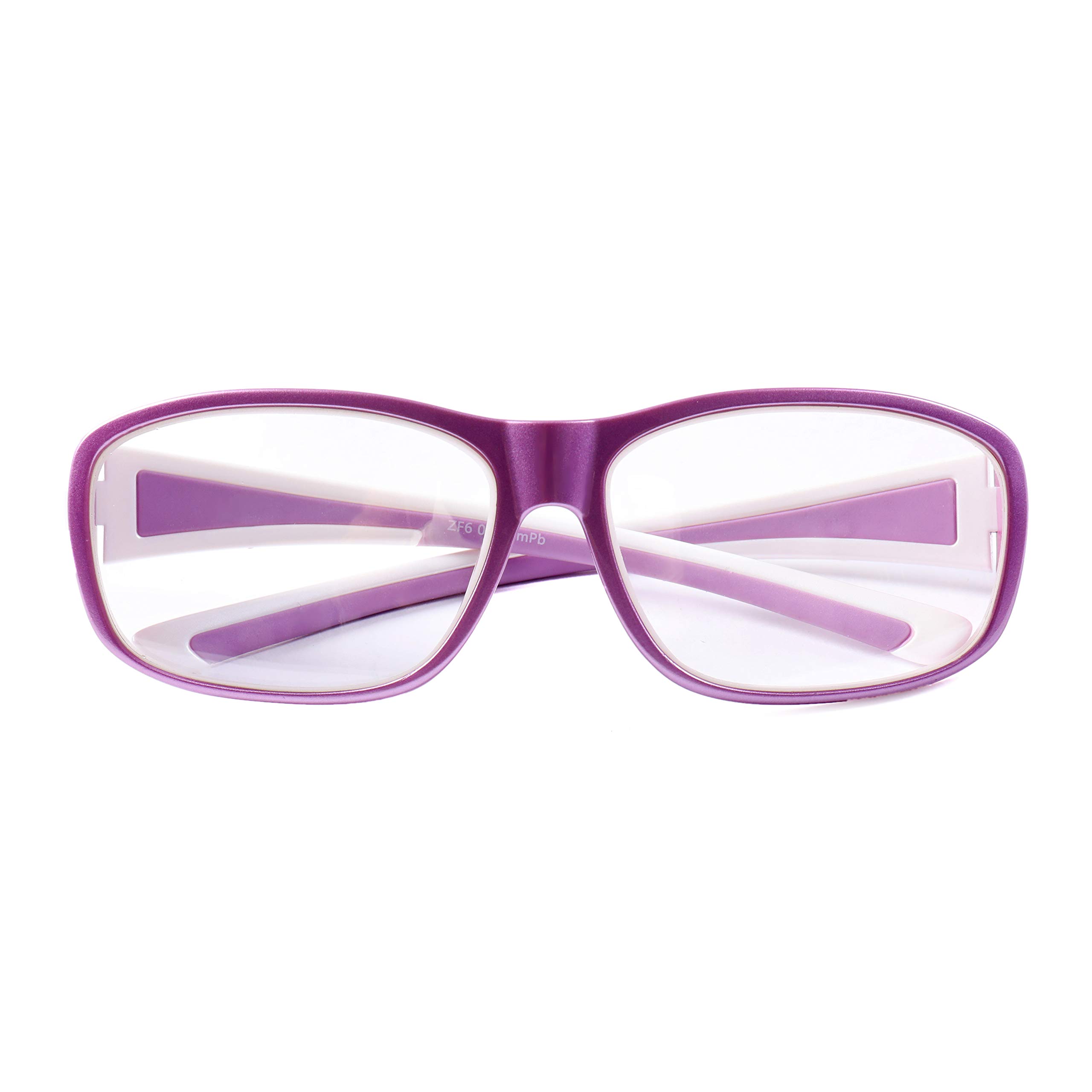 0.75mm Lead X-Ray Safety Glasses with 0.75mm Pb Protection - Purple Lens (2.4x2.4x6.4 inches) for Dental, Medical & Industrial Radiation Shielding