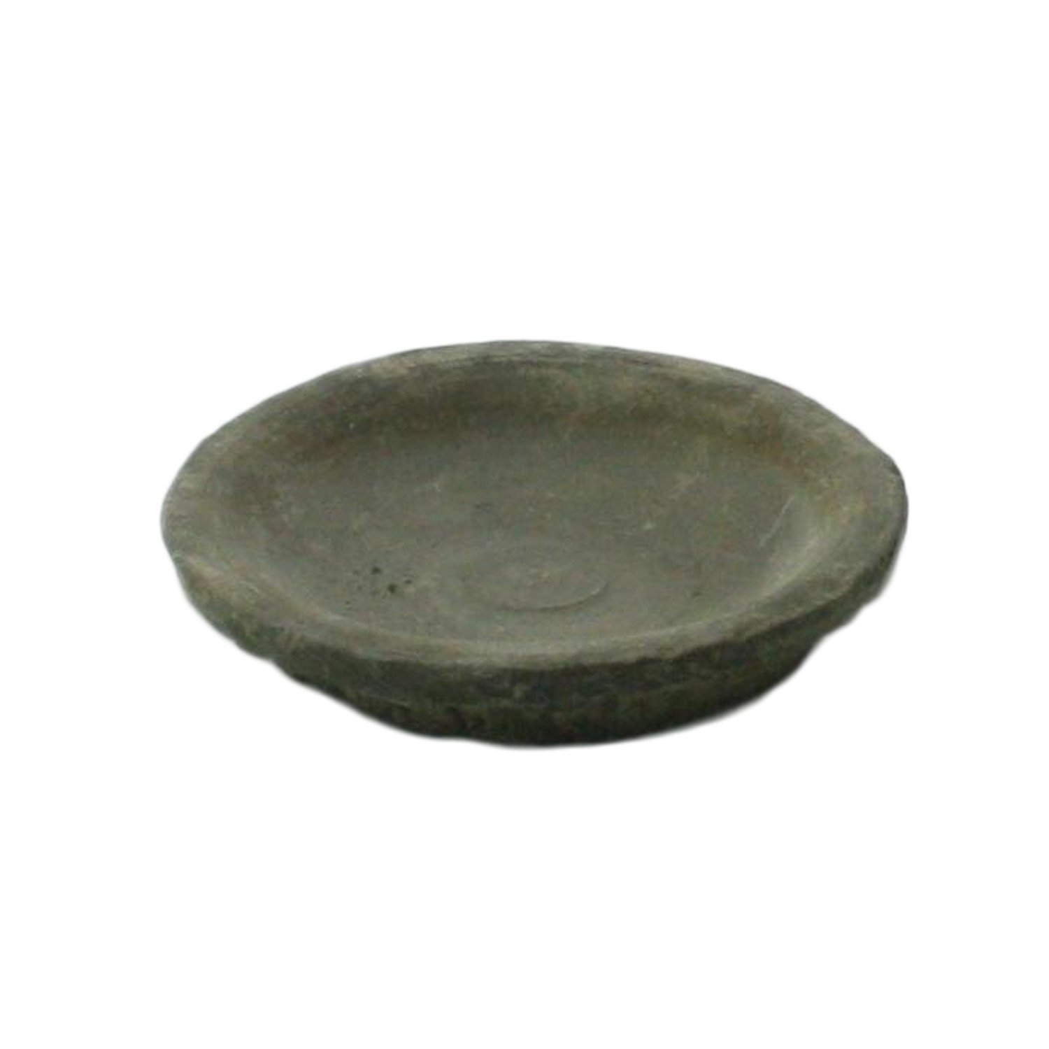 HomArt Rustic Terra Cotta Saucer - 4 Inch Moss Grey Plant Pot Tray - Perfect for Succulents, Cacti & Small Plants - Indoor/Outdoor Home & Garden Decor