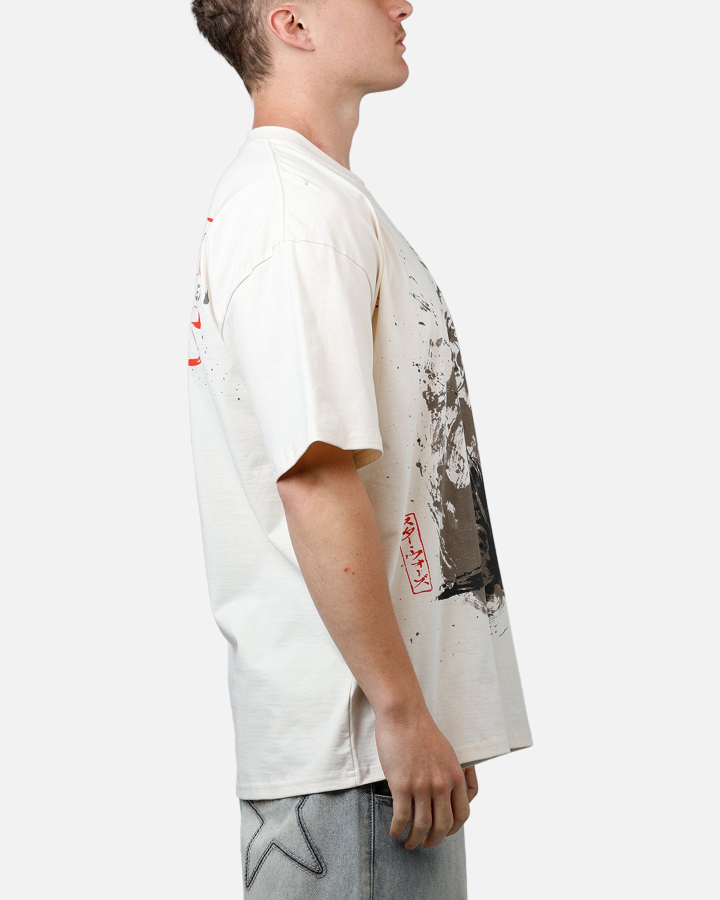 73 Studio Star Wars Takumi Last Jedi Vintage T-Shirt Off White - Retro Graphic Tee for Fans, Casual Wear & Cosplay