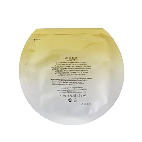 Cle de Peau Vitality-Enhancing Eye Mask Supreme - 15ml x 6 Sheets | Anti-Aging & Hydrating Eye Treatment for Dark Circles & Puffiness | Perfect for Nighttime Skincare & Travel