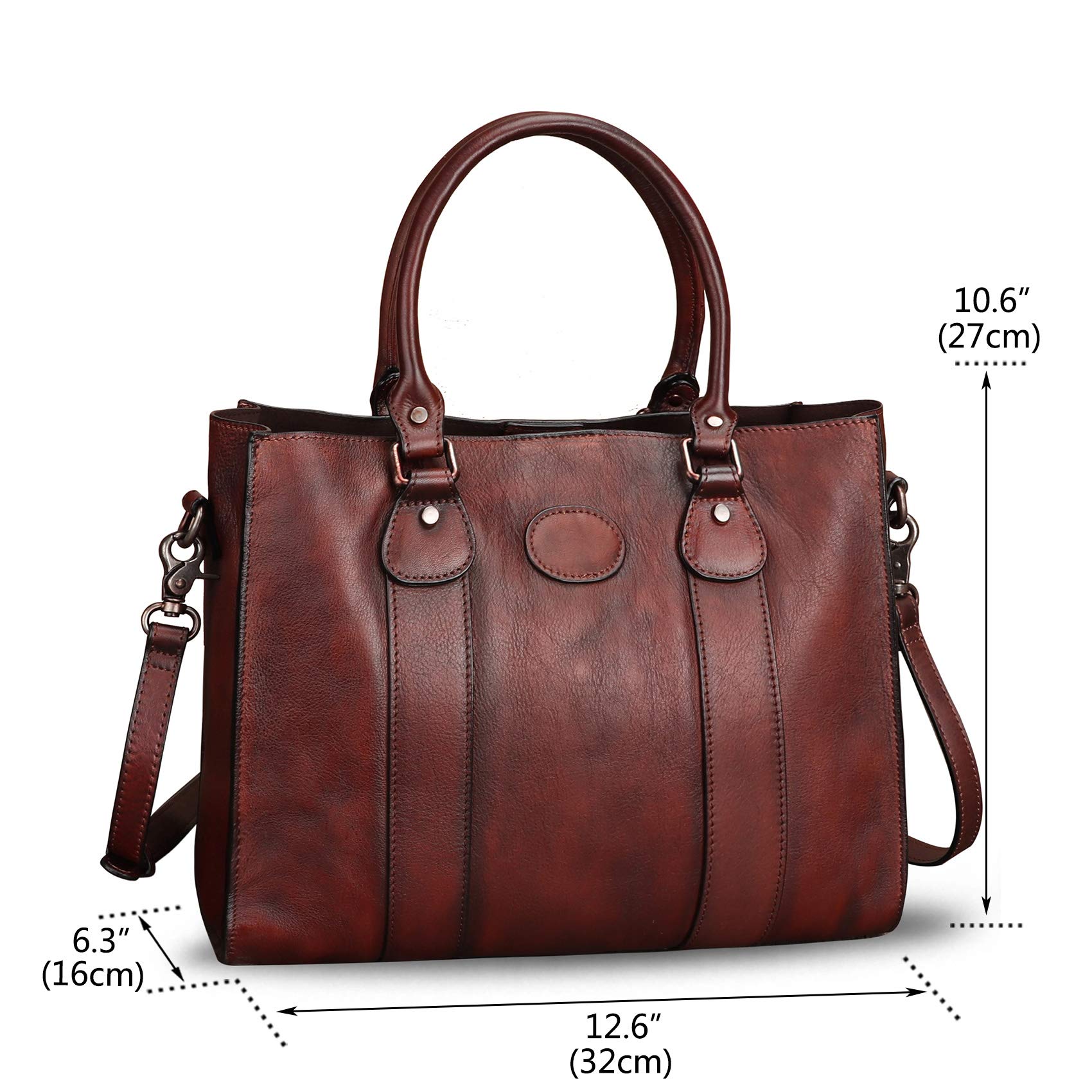 Genuine Leather Satchel Handbags for Women - Top Handle Shoulder Bag & Crossbody Tote Purse - Perfect for Work, Travel & Everyday Use