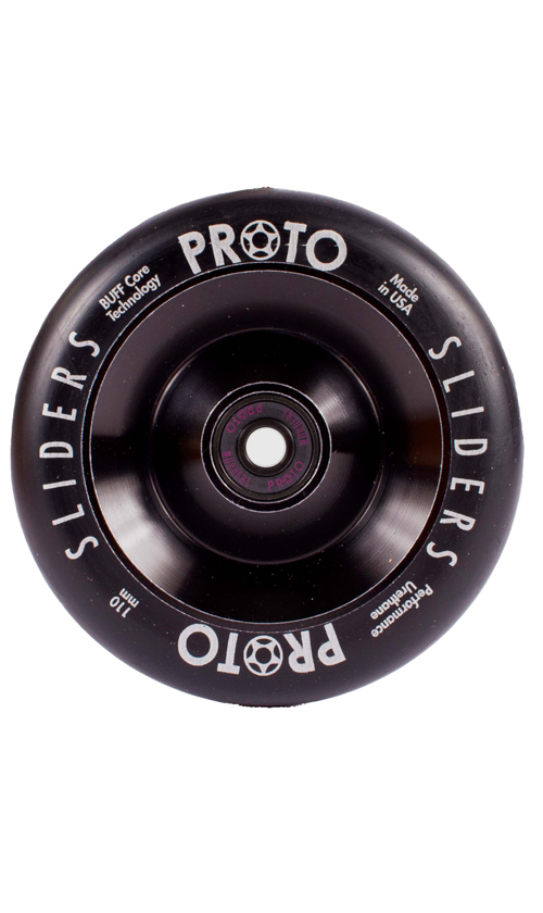 Proto Full Core Sliders Scooter Wheels 110mm Black/Black - High-Performance Wheels for Street & Park Scooter Riding