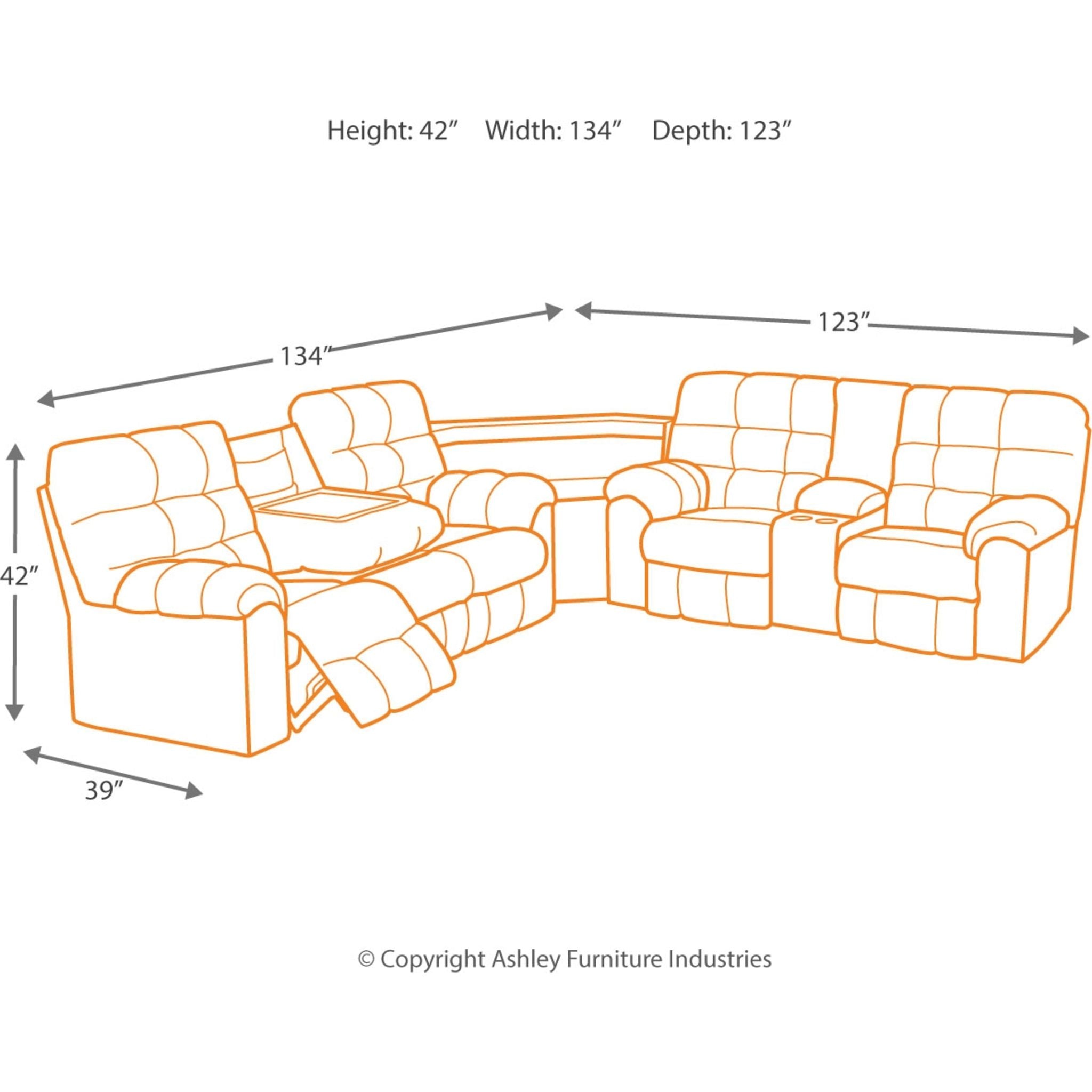 Acieona Dual Reclining Sofa with Drop Down Table in Slate Gray - Perfect for Living Room, Home Theater, and Family Gatherings