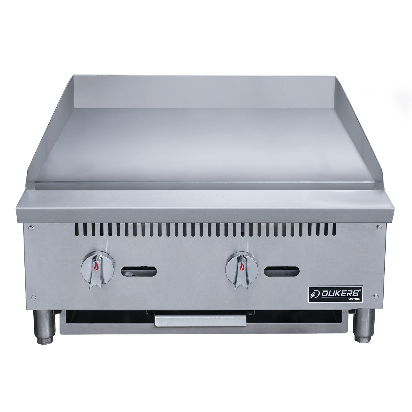 Dukers DCGM24 24-Inch Wide Commercial Griddle with 2 Burners - Perfect for Restaurants, Food Trucks & Outdoor Cooking