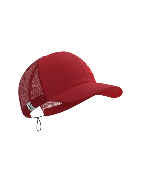 Compressport Unisex 5 Panel Lightweight Running Cap - Core Red/Samba - Perfect for Jogging, Hiking & Outdoor Sports