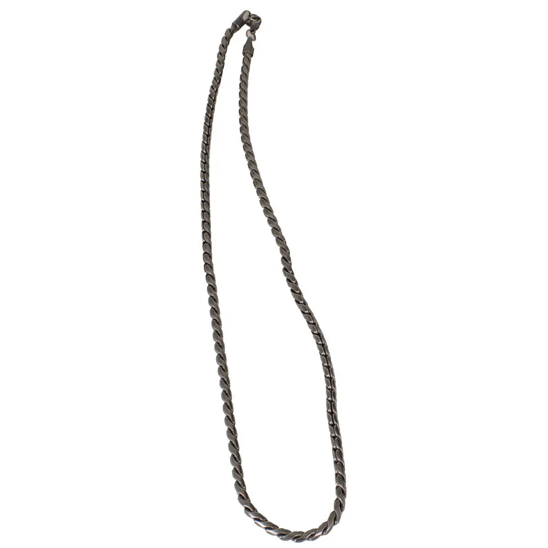 SteelTime Men's Oxidized Stainless Steel Fancy Link Chain Necklace - Stylish & Durable Jewelry for Casual Wear, Parties & Gifts