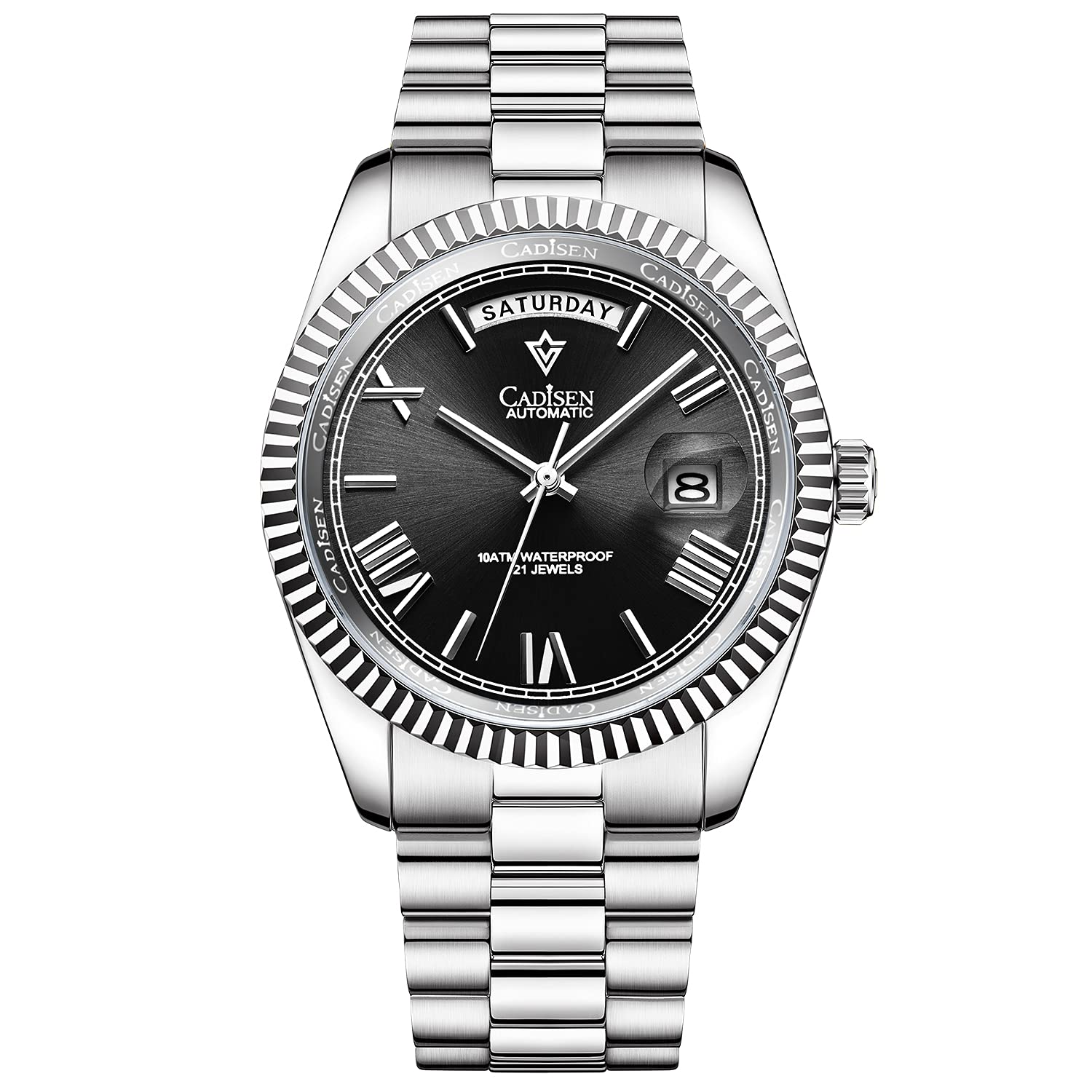 CADISEN Men's Automatic Mechanical Watch with MIYOTA 8285 Movement | Sapphire Crystal Glass | 50M Water Resistant | Casual Dress Watch for Business & Everyday Wear | Perfect Gift for Him