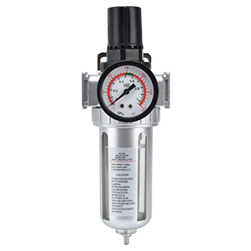High Temperature Resistant Compressed Air Filter Regulator Combo with Water Separator - SFR200 Pneumatic Tool Pressure Regulator for Industrial Machinery & Workshop Applications