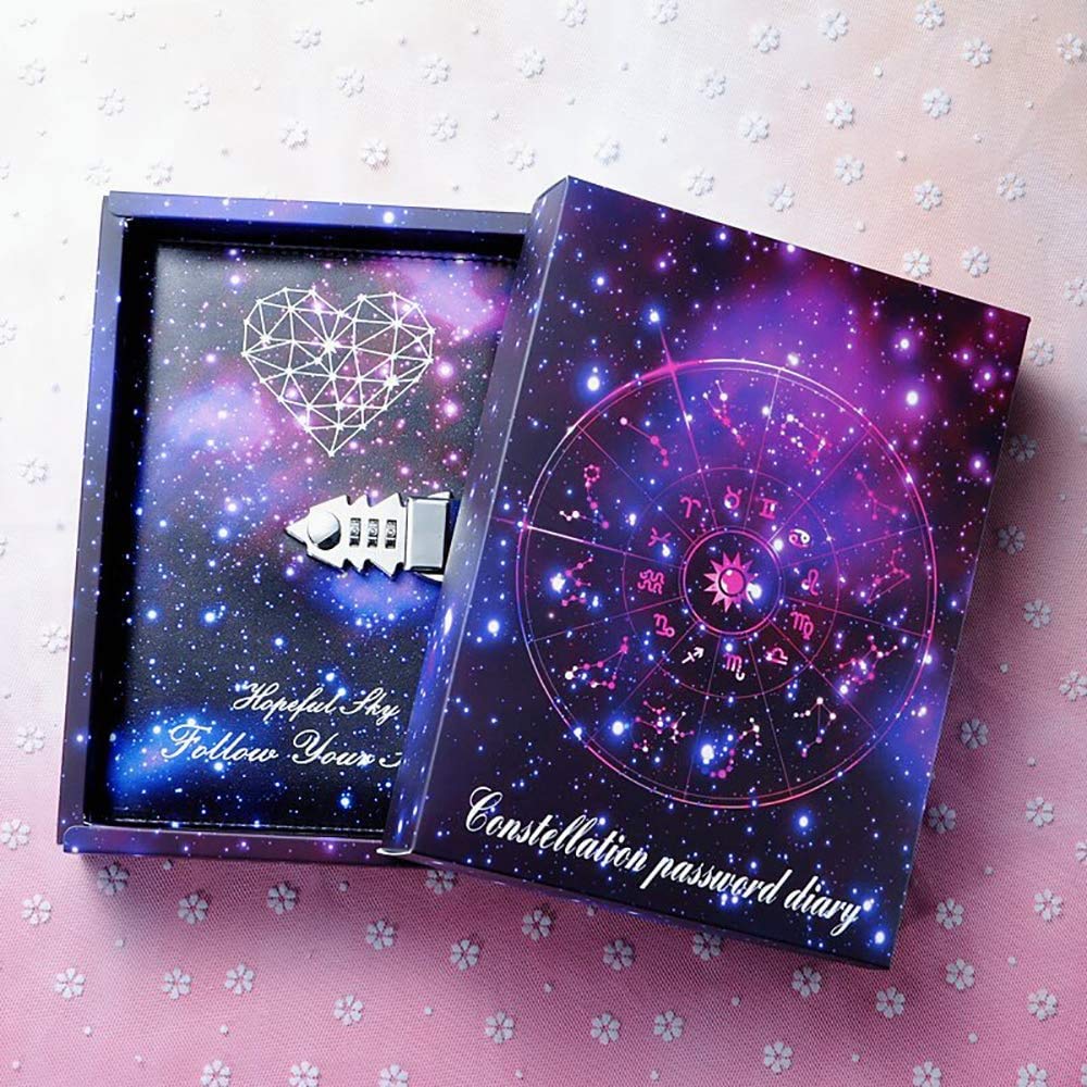A5 PU Leather Lockable Diary with Digital Password - Heart Shaped Purple Journal Notebook with Pen for Women & Girls | Perfect for Personal Writing, Travel Journaling, and Secret Keeping