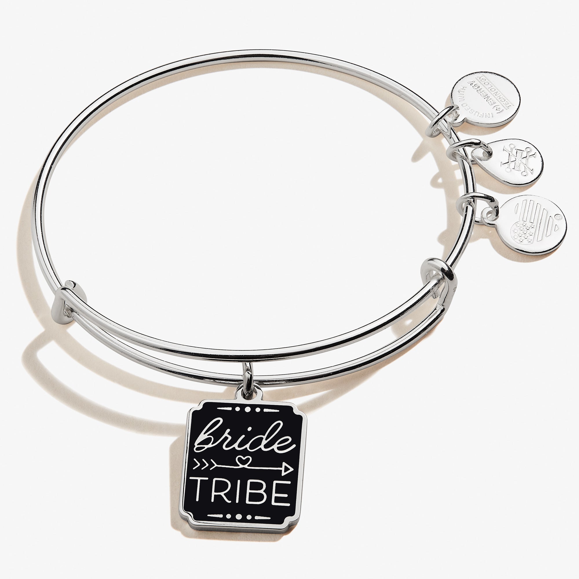 Bride Tribe Charm Bangle - Sterling Silver Bridesmaid Jewelry Gift for Wedding Party - Perfect for Bachelorette Parties & Bridal Showers