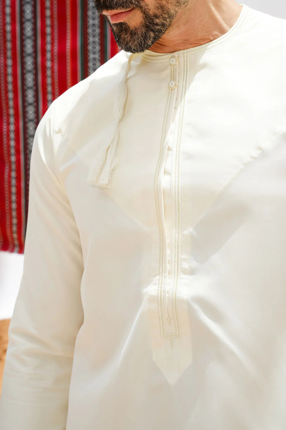 Premium Faris Omani Thobe/Jubba for Men - Traditional Yellow Embroidered Arabic Robe - Perfect for Eid, Weddings & Special Occasions
