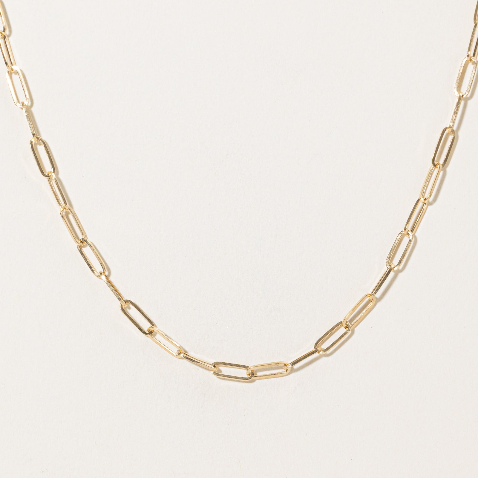 18K Yellow Gold Paperclip Chain Necklace - 17.5 Inch Dainty Minimalist Jewelry for Women - Perfect for Layering, Everyday Wear & Special Occasions