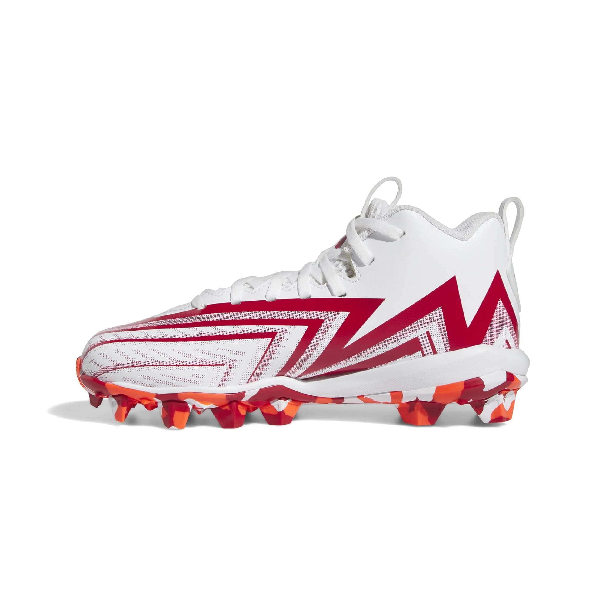 adidas Freak Spark 23 Football Cleats for Kids - White/Team Power Red/Solar Red - Unisex Youth Size 2.5 US - Lightweight Soccer Shoes for Training & Matches