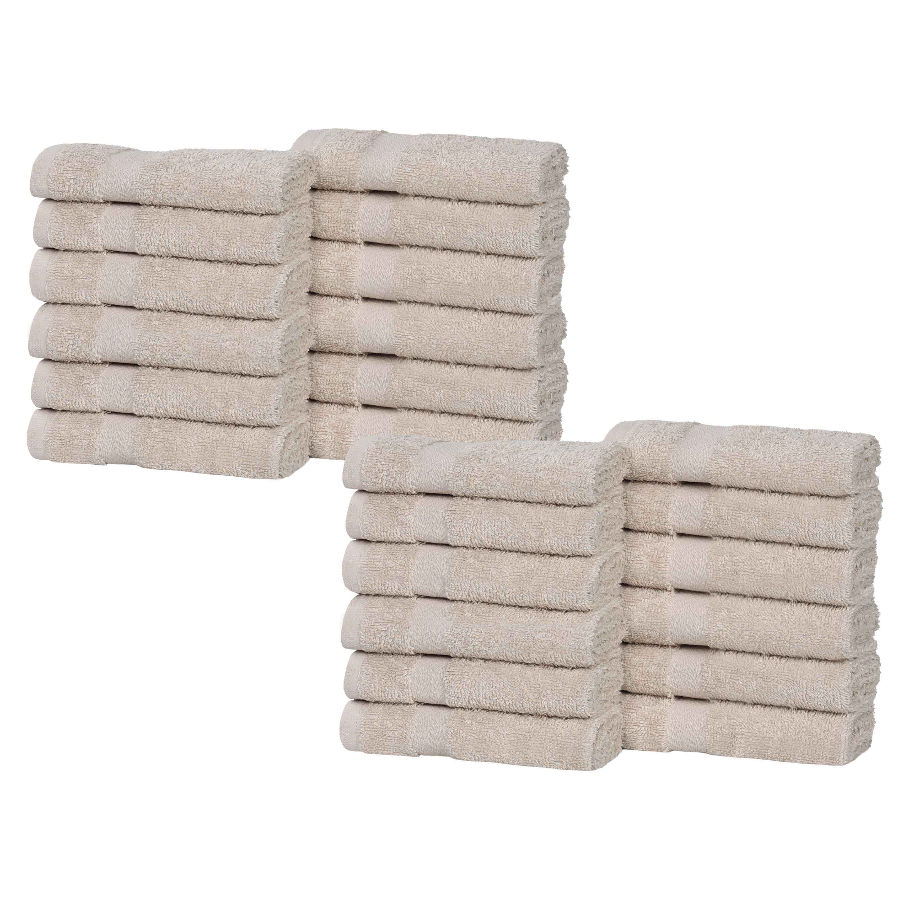 Franklin 100% Cotton Eco-Friendly 24-Piece Face Towel Set | Soft Absorbent Washcloths for Spa, Gym, Travel & Daily Skincare | Hypoallergenic Bath Towels
