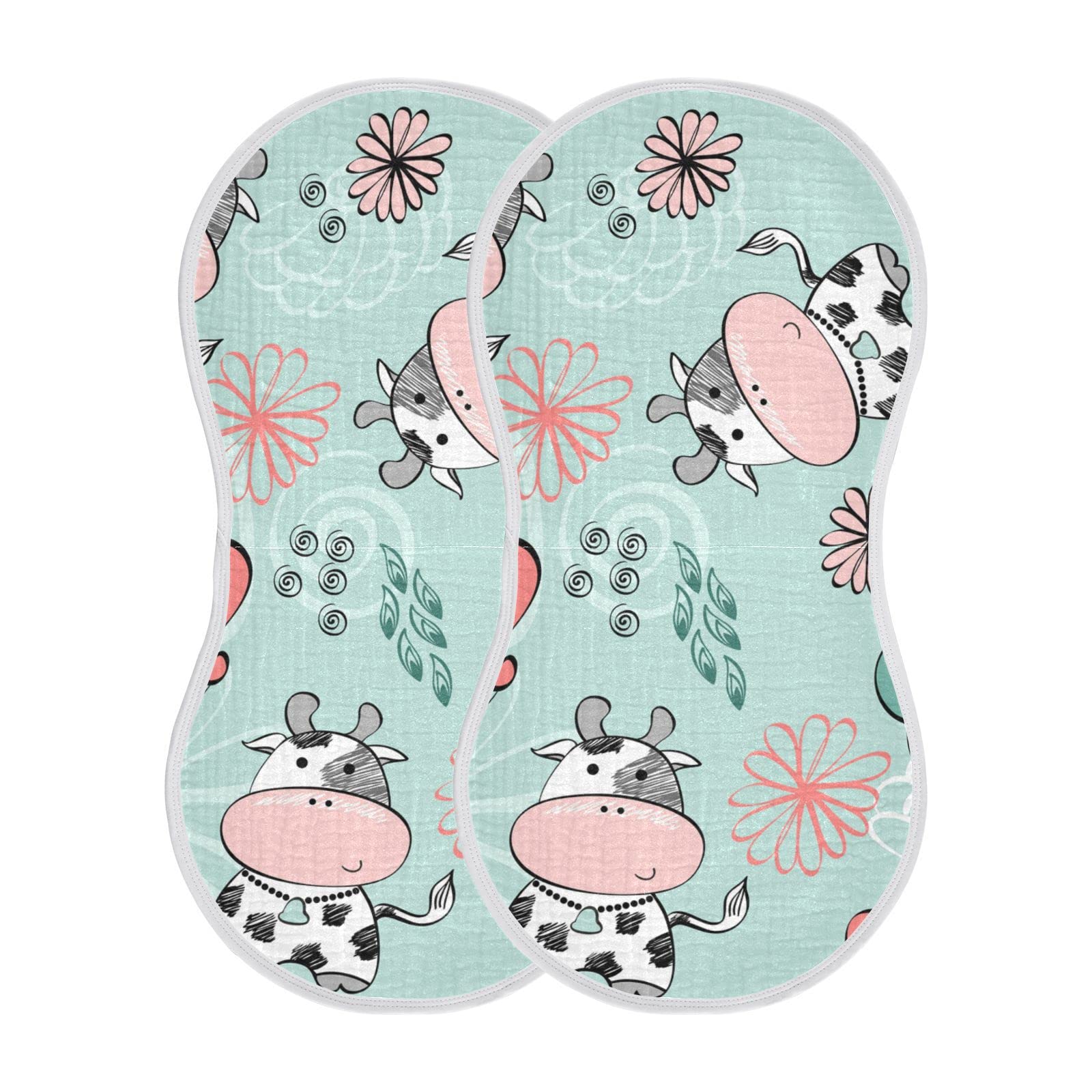 Premium Kigai Cow Muslin Baby Burp Cloths - Ultra Absorbent 100% Cotton Muslin Burp Cloths Set of 1 (11x22 Inch) - Soft Washcloths, Face Towels & Bibs for Newborn Boys & Girls - Perfect for Feeding, Burping & Gentle Skin Care