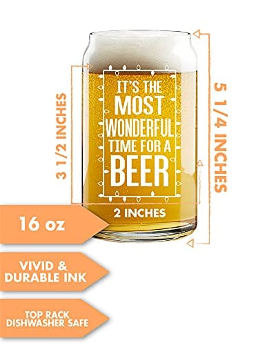 Funny Beer Can Glass - Perfect Christmas Gift for Men & Women - Enjoy Your Favorite Beer at Parties, Holidays & Gatherings