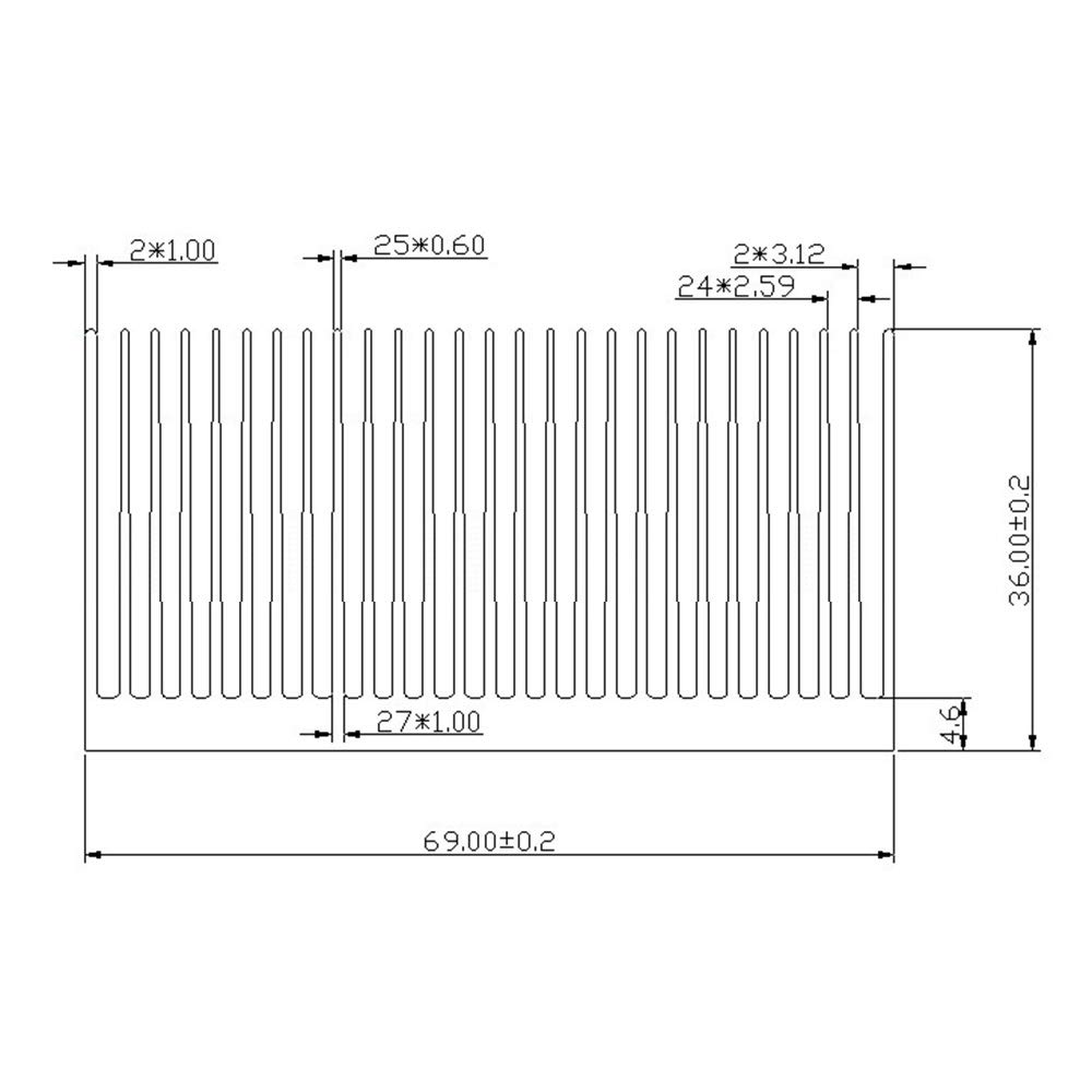 High-Performance Aluminum Comb-Shaped Heat Sink for 3D Printers & Electronics - 130×69×36MM - Efficient Cooling for Motherboard Chipsets, Transistors & Power Components - Perfect for DIY Projects, PC Builds & Industrial Applications