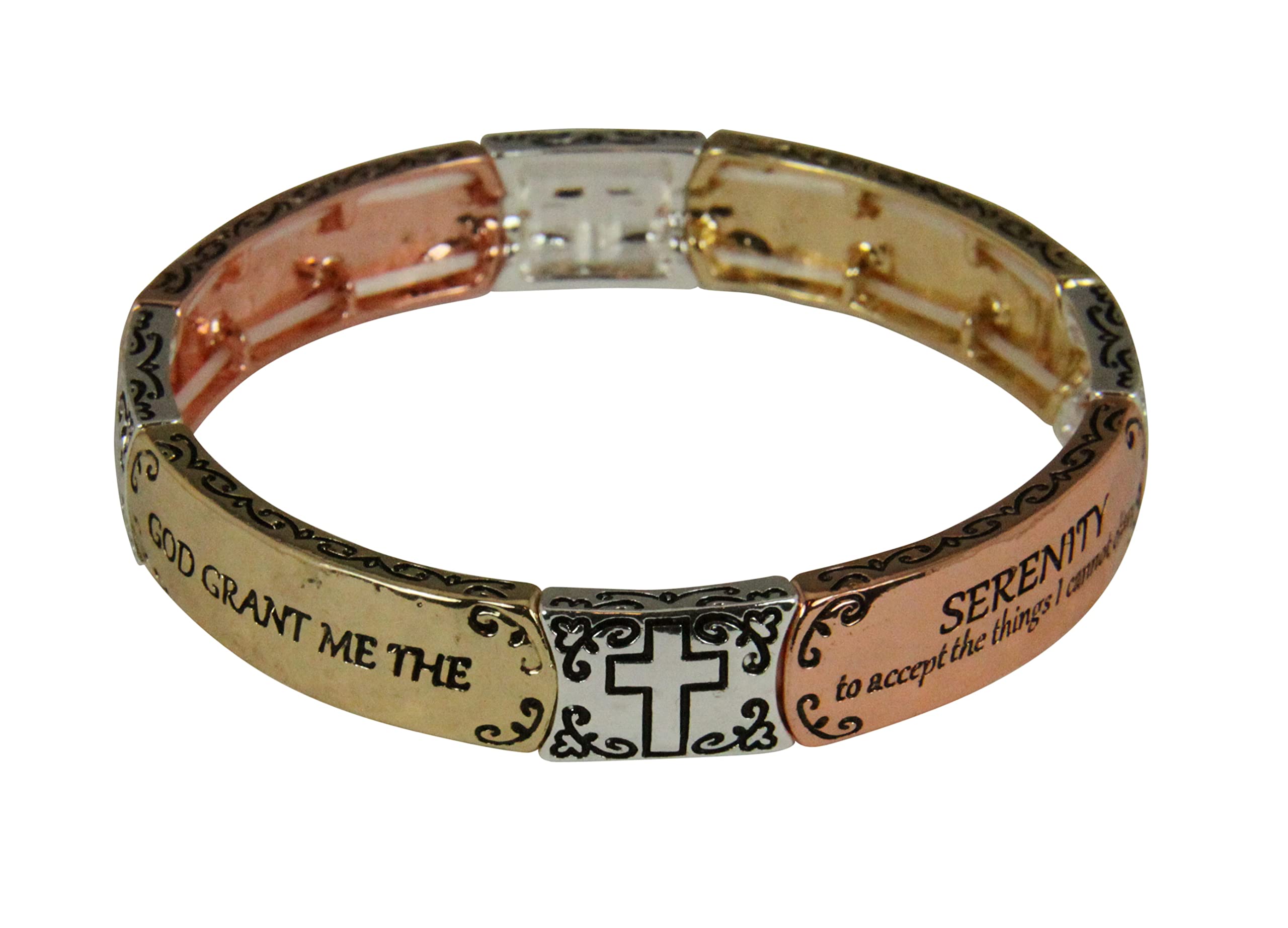 Serenity Prayer Stretch Bracelet - God Grant Me Strength Bracelet - AA Recovery Jewelry - Inspirational Gift for Friend of Bill - Perfect for Sobriety Milestones & 12-Step Meetings