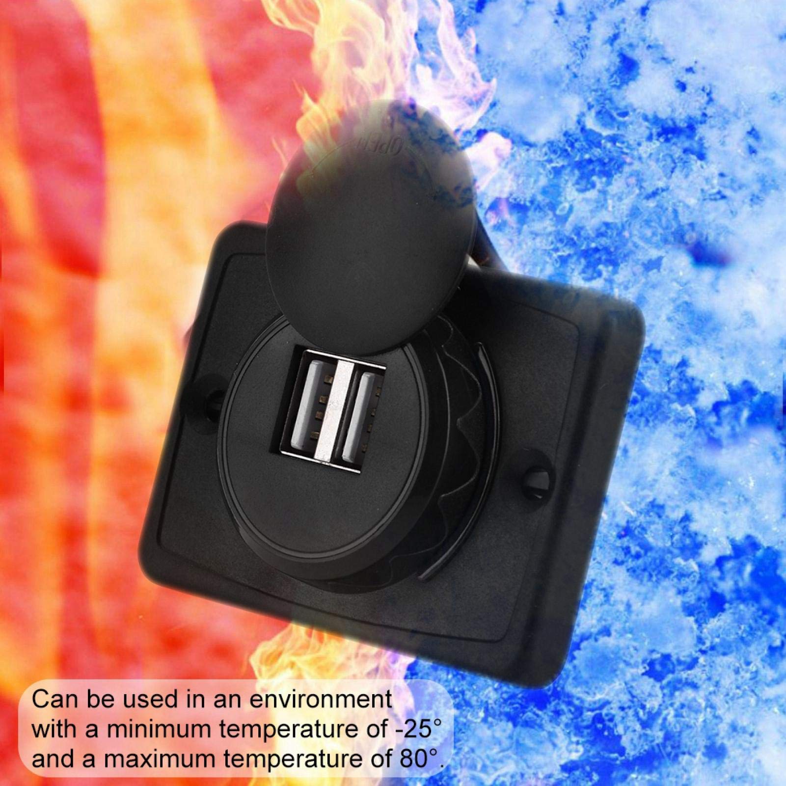 12V Dual USB Car Charger - 3.1A Fast Charging, Waterproof for Marine & Auto Use