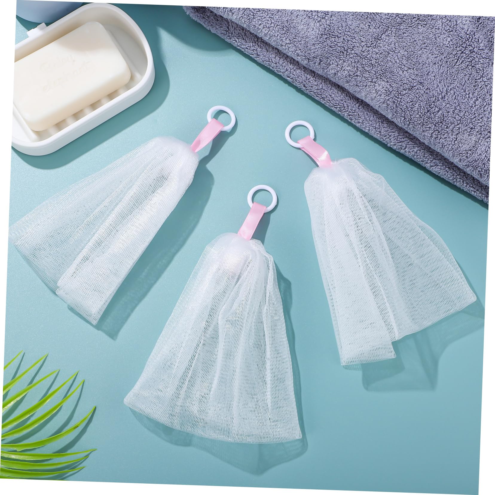 Healeved 3 Pack Soap Saver Pouch - Exfoliating Face Wash Net for Bar Soap Storage, Travel & Shower Use - Reusable Mesh Soap Bag for Gentle Cleansing & Lathering (Great for Camping, Gym & Daily Skincare)