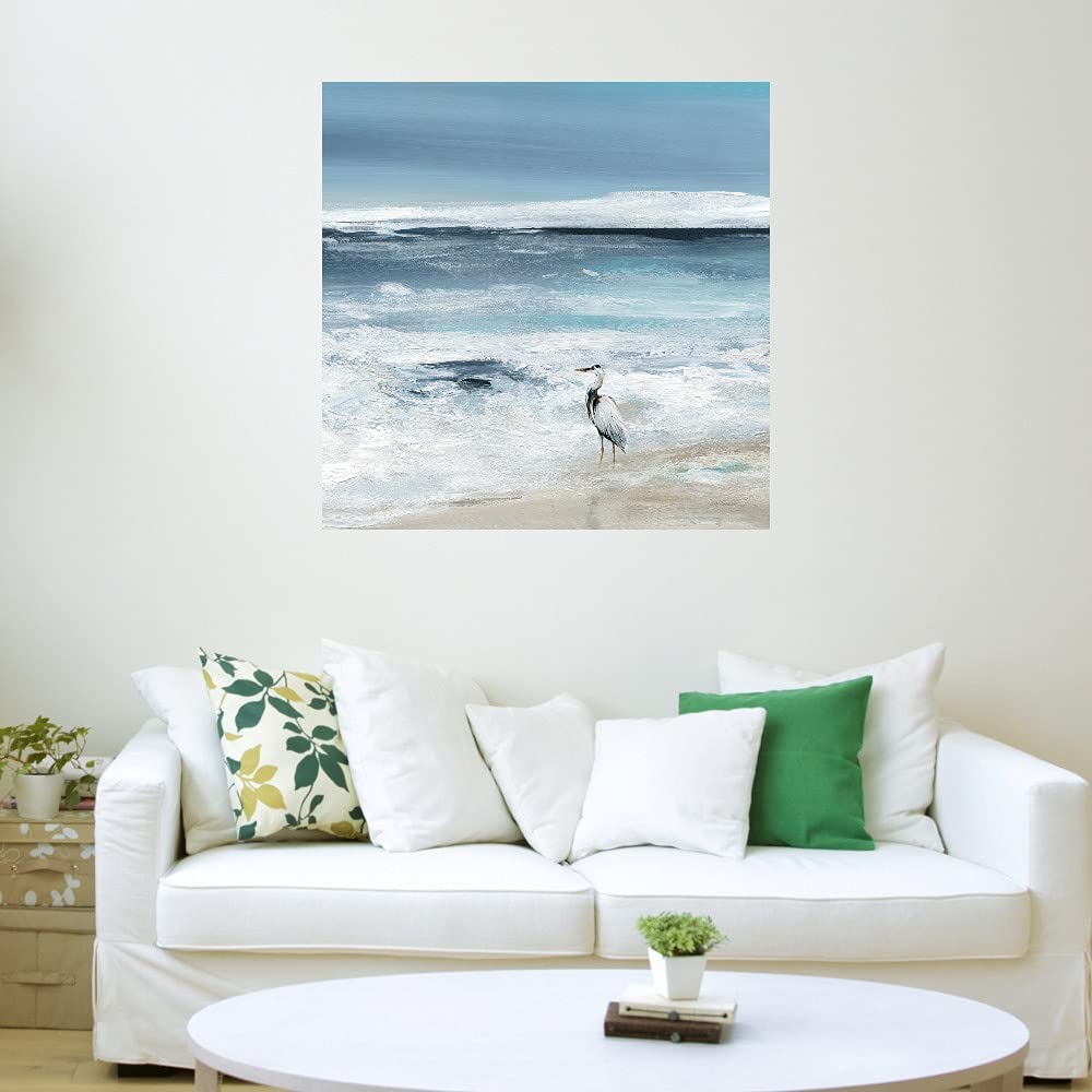 Tidal Fishing II Canvas Wall Art - 22x22 Inch Ocean Themed Fine Art Print by Carol Robinson - Ready to Hang Coastal Decor for Living Room, Bedroom, Office & Beach House - Perfect for Nautical & Marine Inspired Interiors