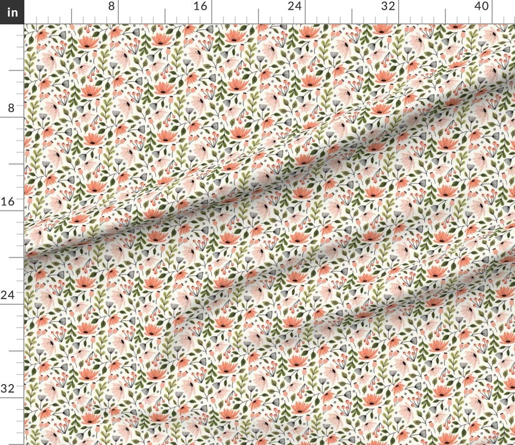 Ditsy Modern Floral Small Scale Quilt Fabric - Pink Botanical Flowers Printed on Petal Signature Cotton by The Yard for Sewing, Quilting, Apparel & Home Decor | Perfect for DIY Crafts, Dresses, Curtains and Pillow Covers