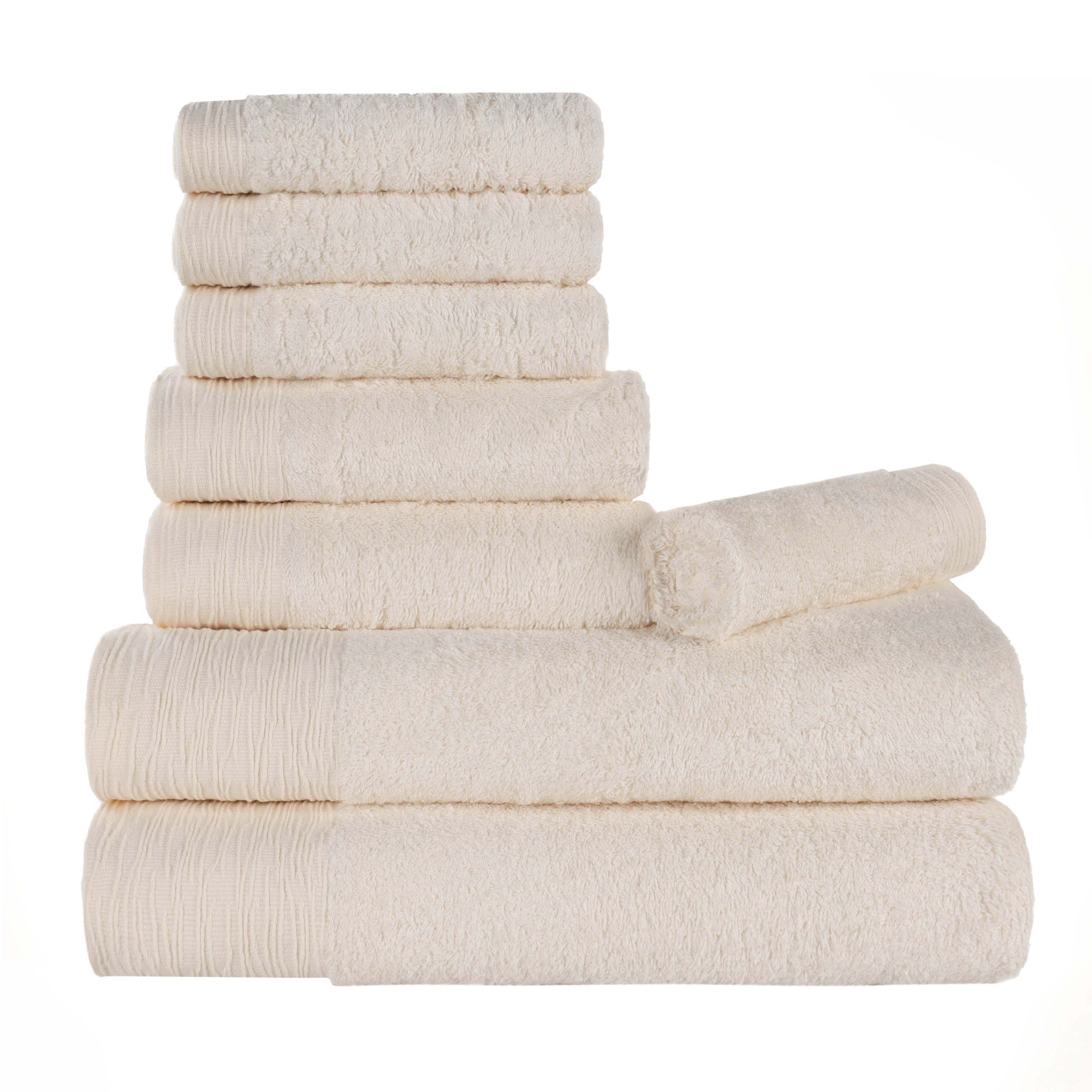 8-Piece Bamboo Rayon Towel Set - Eco-Friendly, Soft & Fluffy - Perfect for Bath, Spa & Home Decor