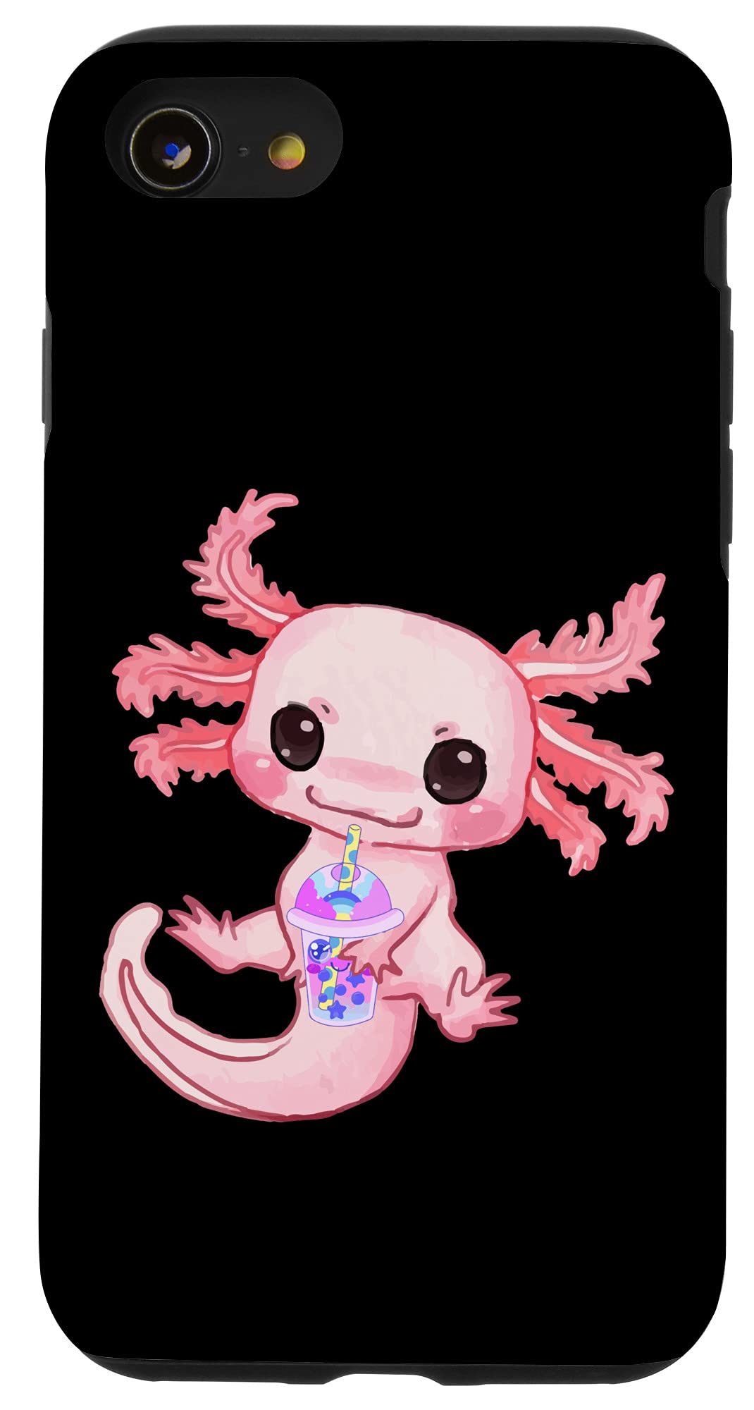 Cute Axolotl Boba Bubble Tea Phone Case for iPhone SE (2020) / 7 / 8 - Perfect for Kawaii Lovers & Bubble Tea Enthusiasts