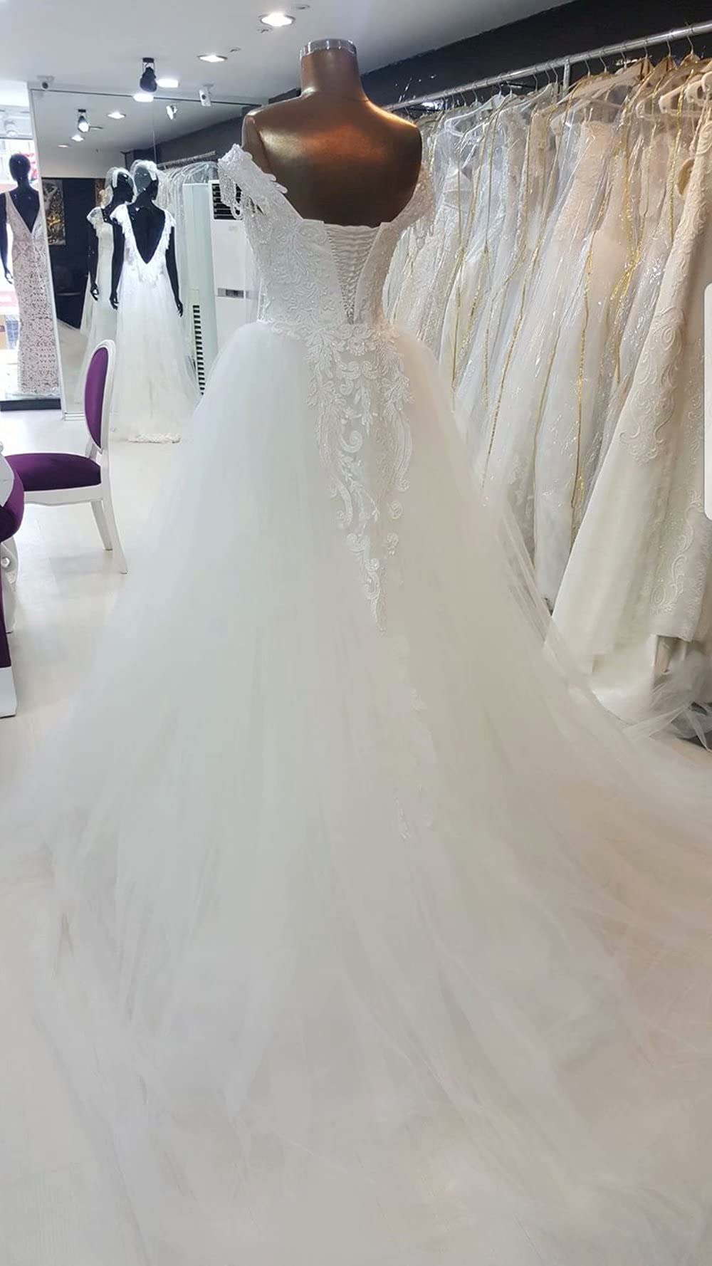 Off The Shoulder Mermaid Wedding Dress with Beaded Appliques & Detachable Train - Elegant Bridal Gown for Beach, Church, and Formal Wedding Ceremonies