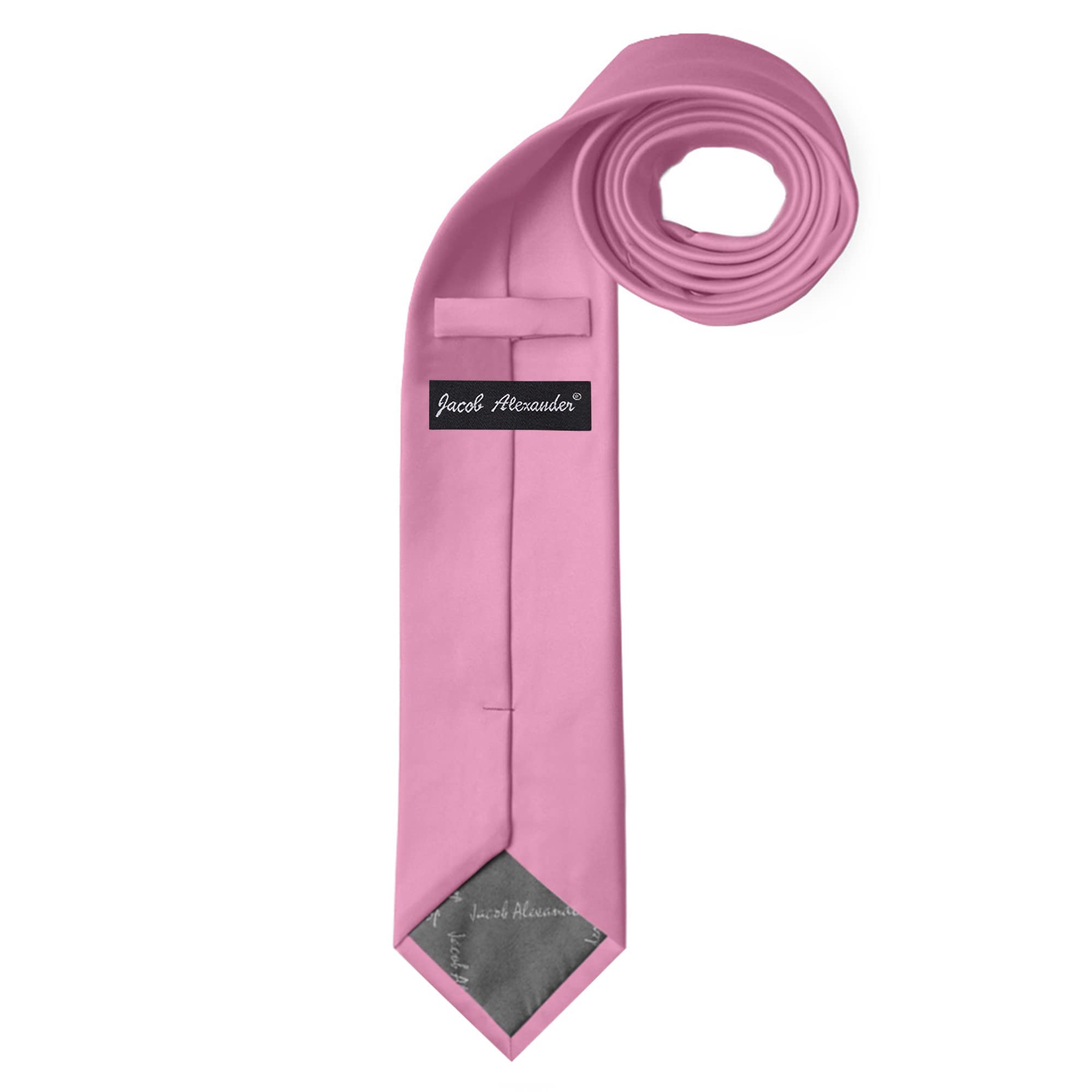 Jacob Alexander Men's Tie, Hanky & Rose Lapel Flower 3-Piece Formal Set - Perfect for Weddings, Prom & Business Events