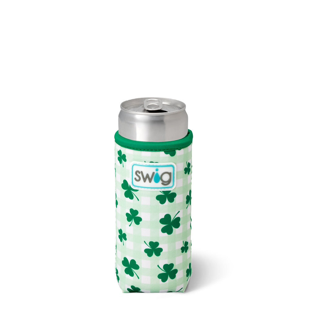 Shamrock the Block Slim Can Cooler - Insulated Beverage Sleeve for Beer & Soda Cans - Perfect for St. Patrick's Day, Parties & Outdoor Events
