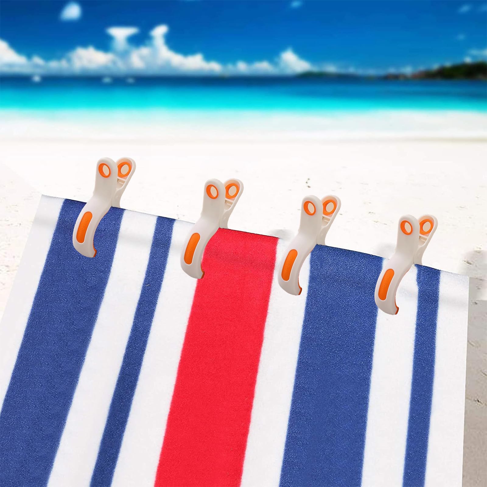 Beach Towel Clips 5-Pack - Plastic Clothes Pins for Chairs & Outdoor Drying - Pool, Travel, Camping
