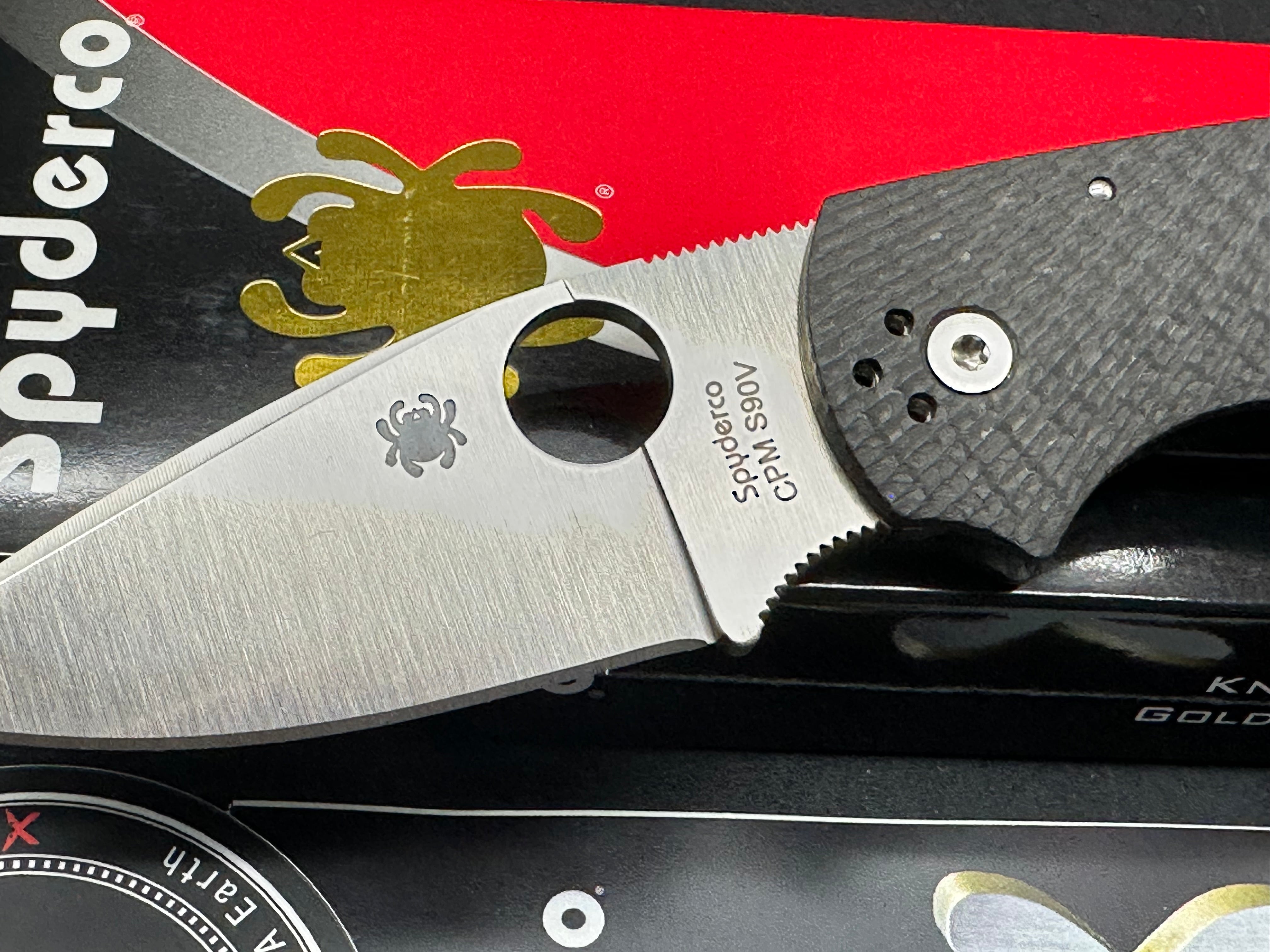 Spyderco Native 5 Folding Knife - Fluted Carbon Fiber Handle, Satin CPM S90V Blade - EDC, Outdoor, Camping & Survival Knife