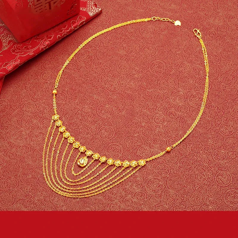 24K Pure Gold Necklace Real AU 999 Solid Gold Chain for Women - Elegant Classic Trendy Fine Jewelry for Party, Wedding & Special Occasions - Luxury Gift Idea 2023