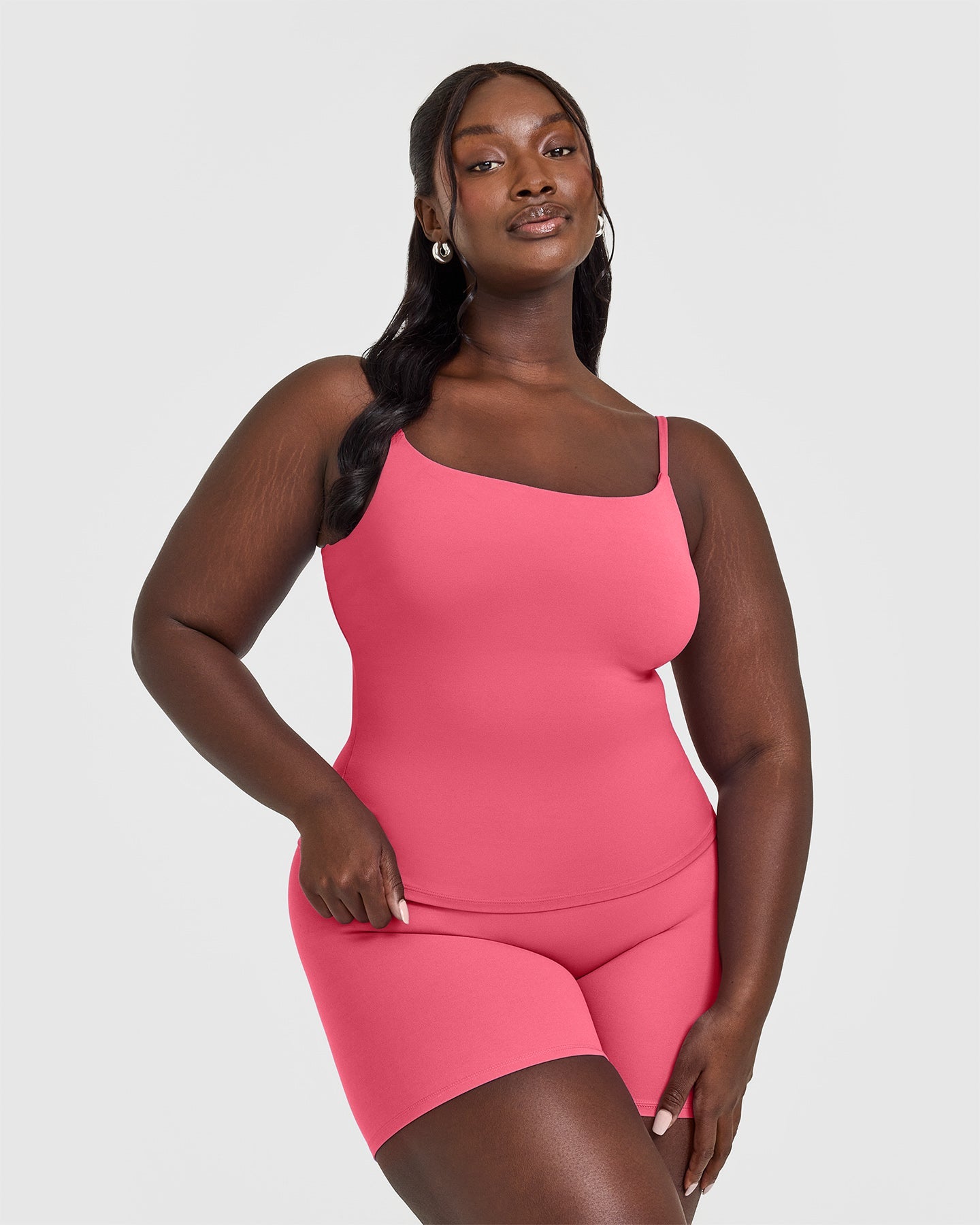 SoftMotion™ Strappy Vest with Built-in Bra Shelf - Dark Velvet Pink | Seamless Comfort for Yoga, Workouts & Lounge Wear