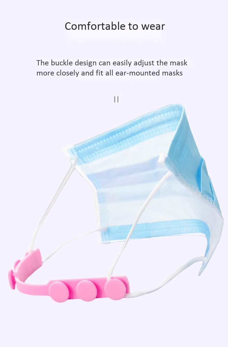 4-Pack Silicone Mask Extenders - Adjustable Ear Savers for Comfortable Face Mask Wear, Anti-Tightening Straps to Prevent Ear Pain, Soft Hook Buckle for Secure Fit - Perfect for Healthcare Workers, Travel & Daily Use