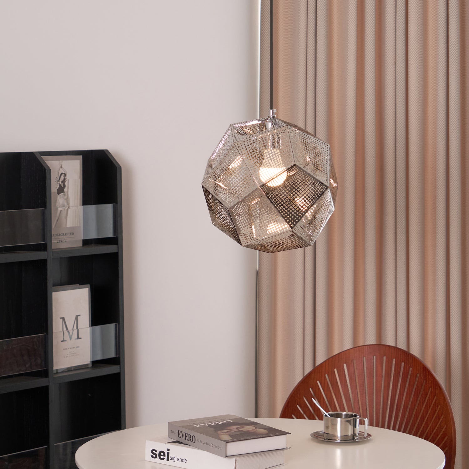 Modern Etch Pendant Light - Handcrafted Glass Shade with Adjustable Hanging Cord - Perfect for Kitchen Island, Dining Room & Bedroom Lighting Decor