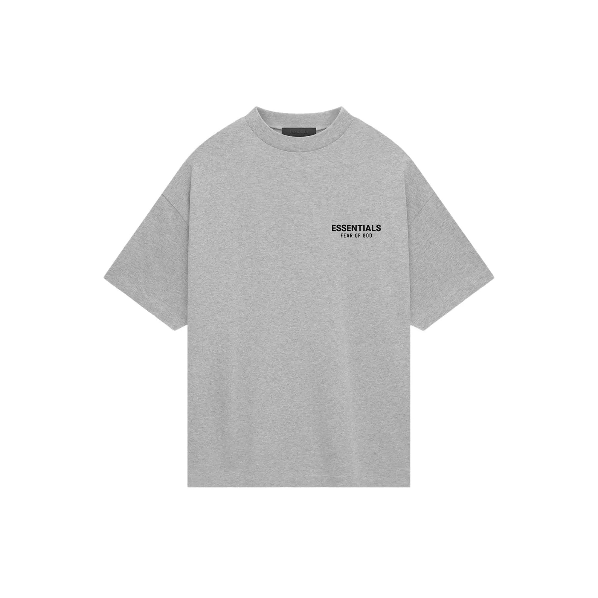 Fear of God Essentials Jersey Crewneck T-Shirt - Light Heather Gray (2024) | Comfortable Cotton Casual Tee for Men | Perfect for Streetwear, Layering & Everyday Wear