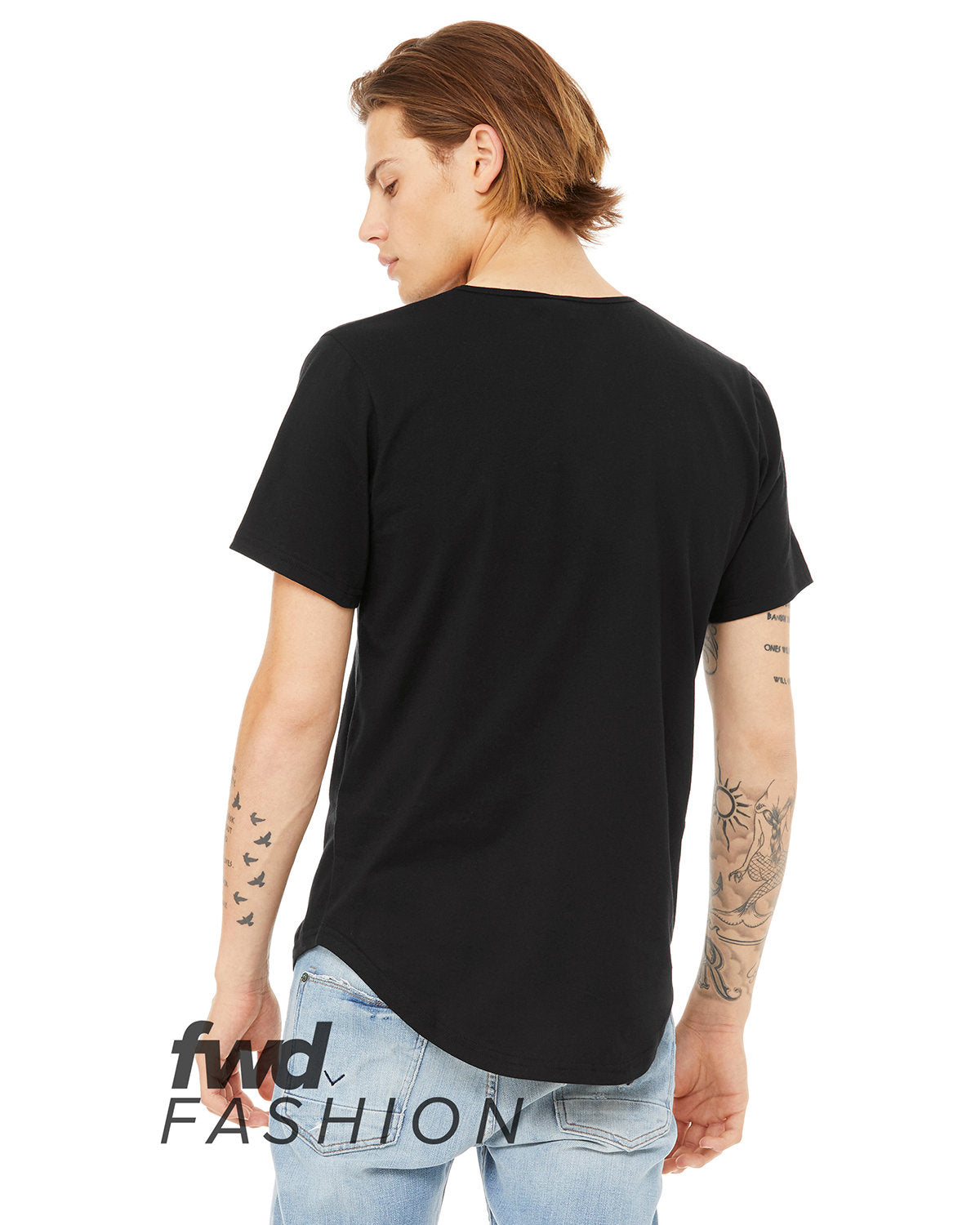 Bella + Canvas 3003C FWD Men's Fashion Short Sleeve T-Shirt with Curved Hem - Soft Cotton Tee for Casual Wear, Street Style & Everyday Outfits