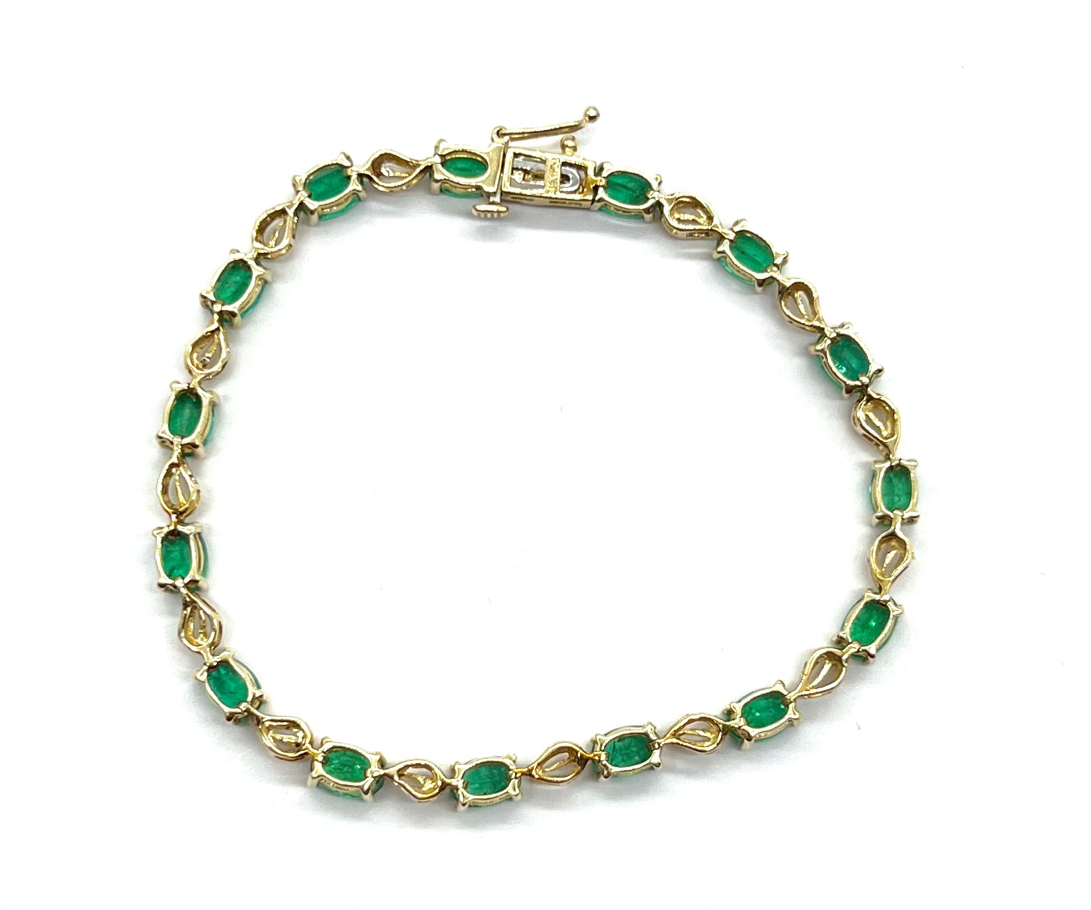 7.50ctw Genuine Emerald Tennis Bracelet - 925 Sterling Silver Jewelry for Women - Perfect for Weddings, Parties & Special Occasions