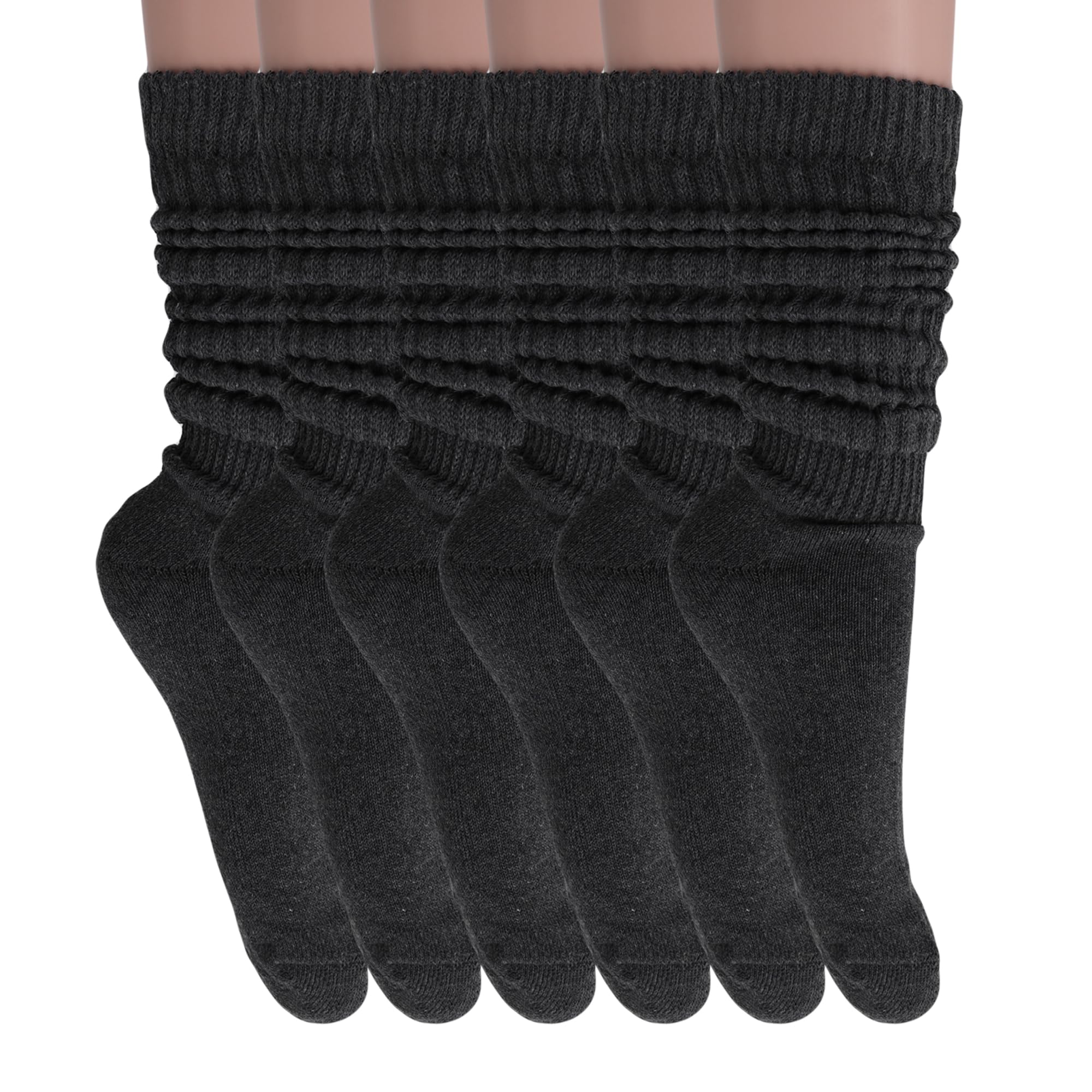 American Made Slouch Socks - Extra Long Cotton Knee High Scrunch Socks for Women & Men | Heavy Warm Winter Socks for Casual Wear, Lounge, Boots & Cold Weather Outfits