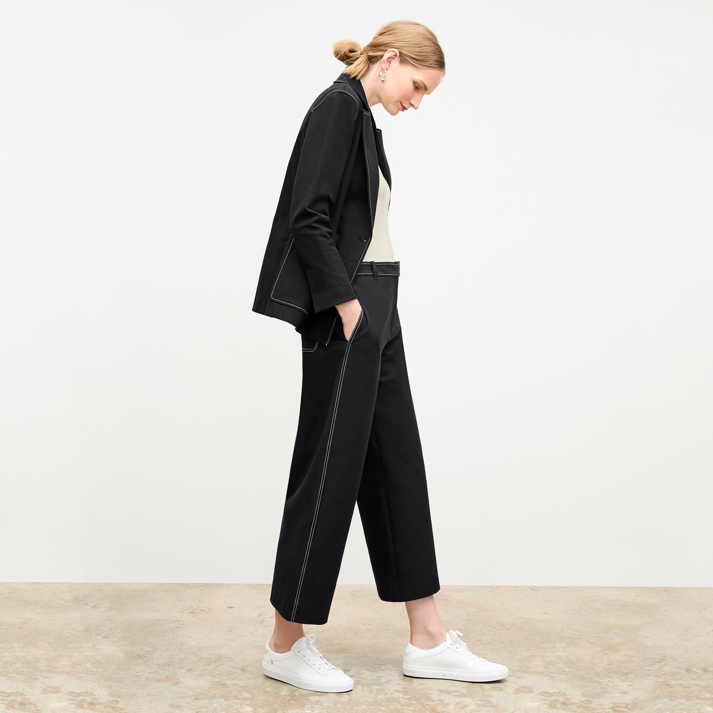 Grenville Jacket - Eco-Friendly Contrast Stitch Denim Alternative in Black | Stylish Outerwear for Casual & Outdoor Activities